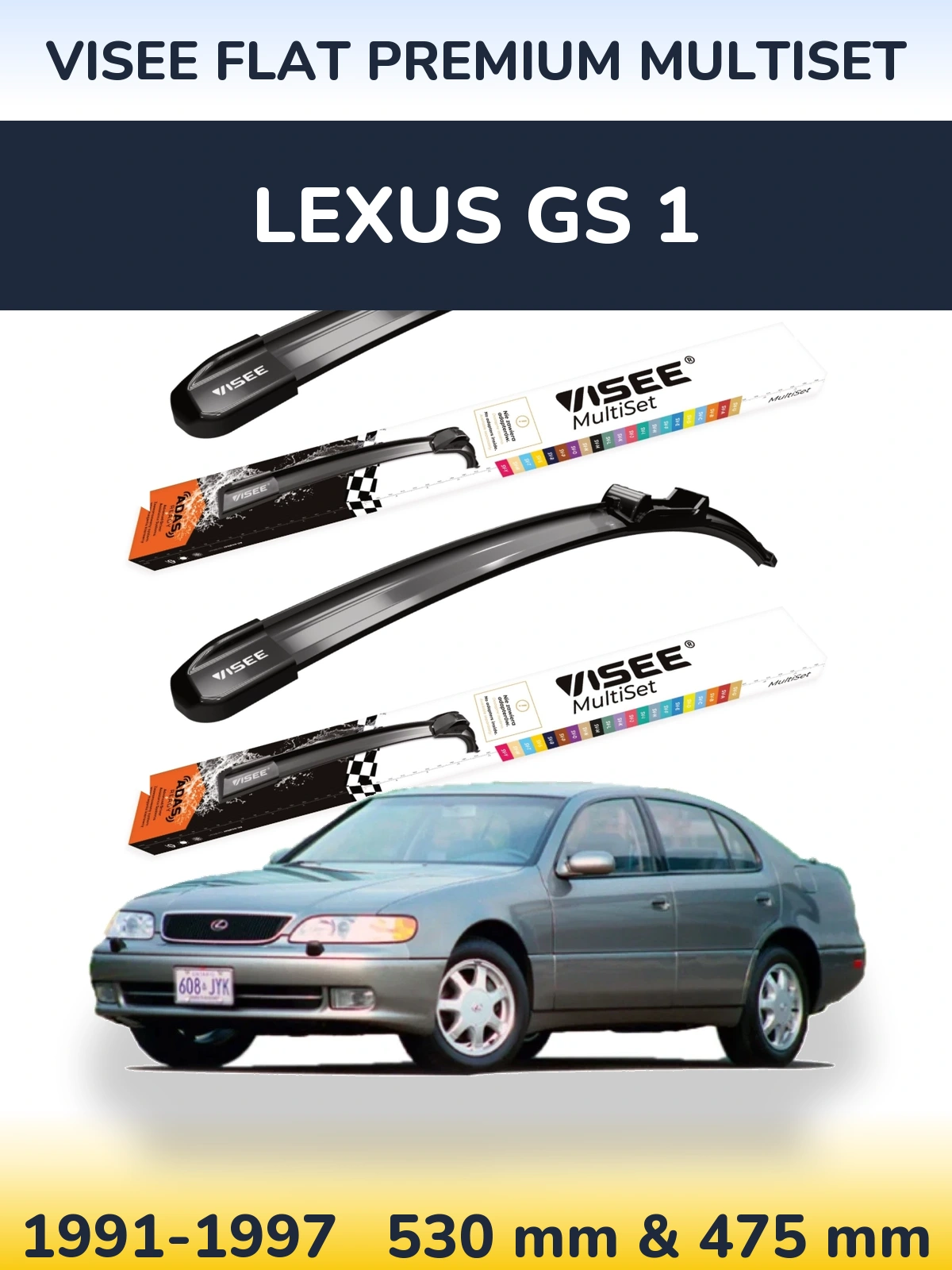 Ștergătoare VISEE FLAT PREMIUM MultiSet pentru Lexus GS 1
