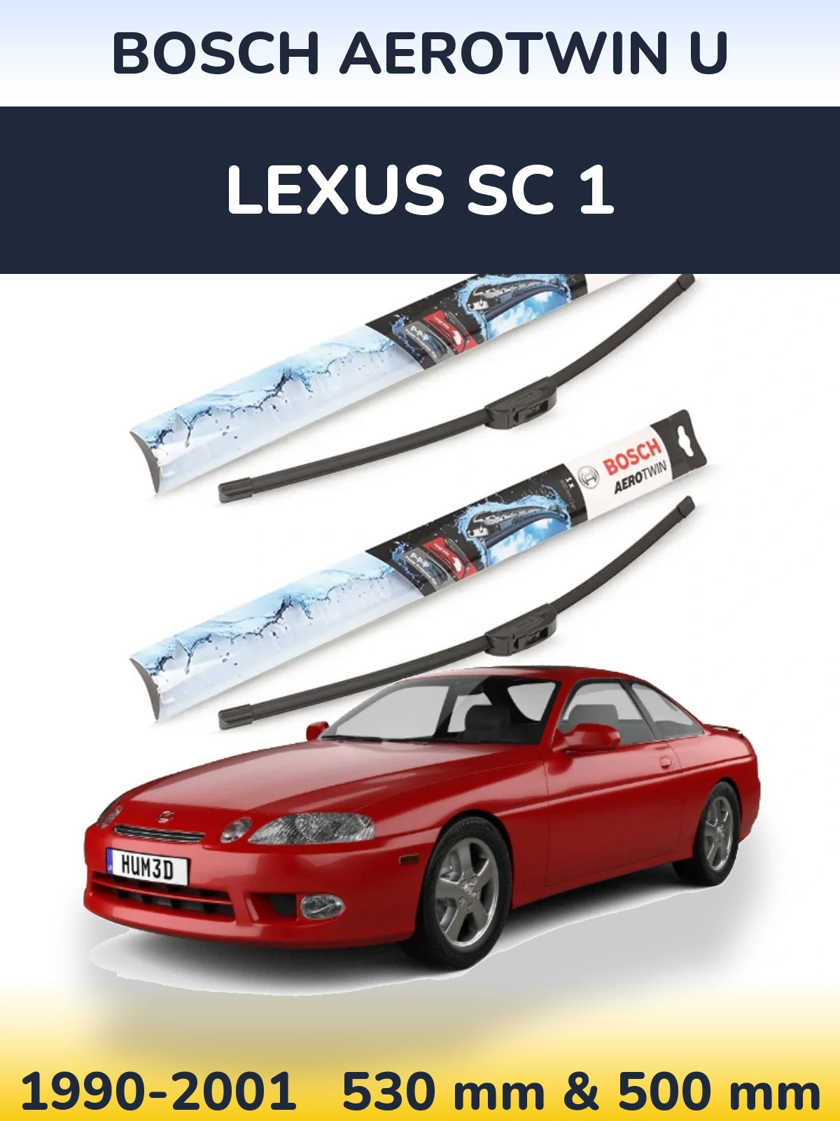 Ștergătoare BOSCH AeroTwin U pentru Lexus SC 1