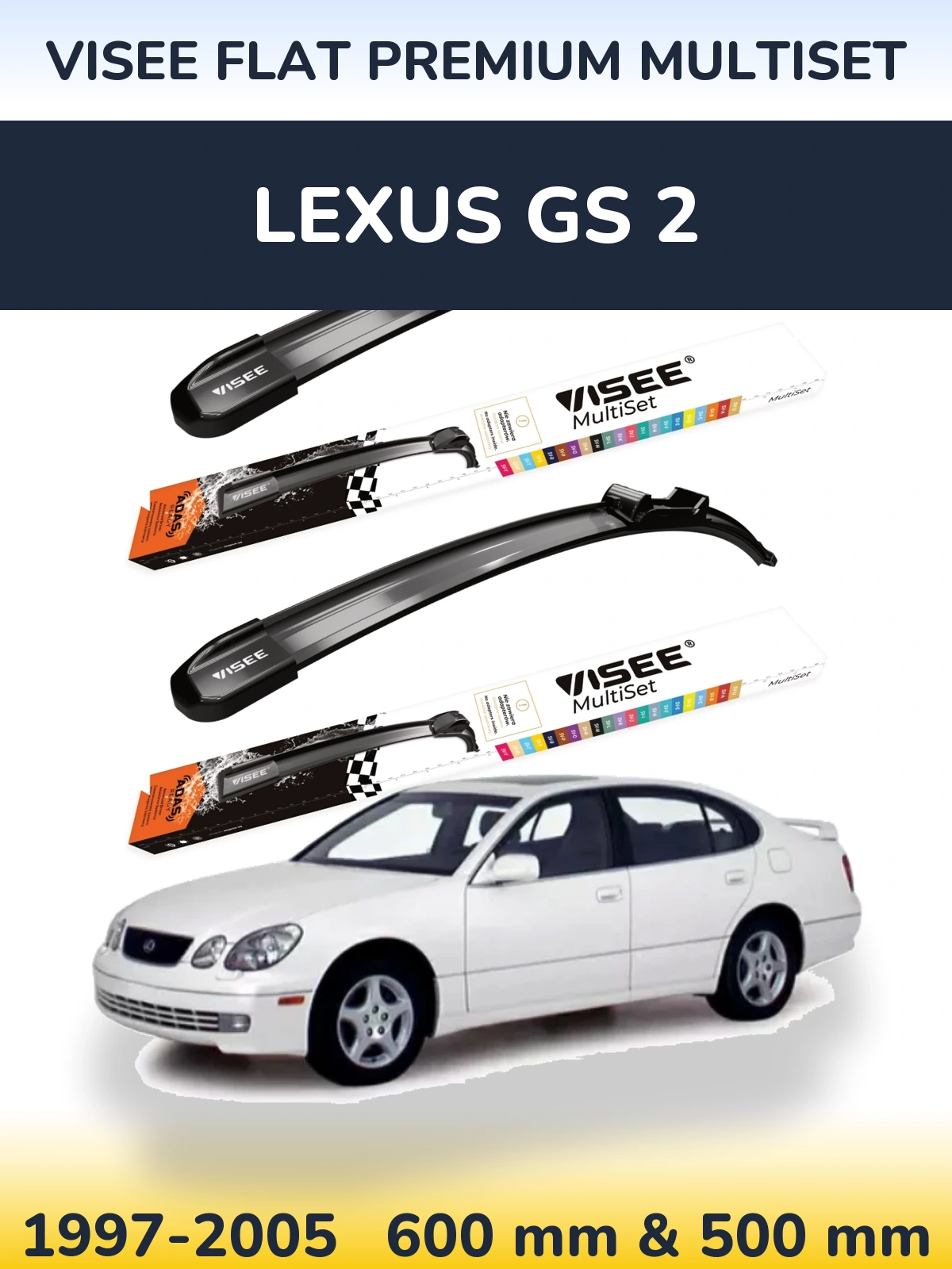 Ștergătoare VISEE FLAT PREMIUM MultiSet pentru Lexus GS 2