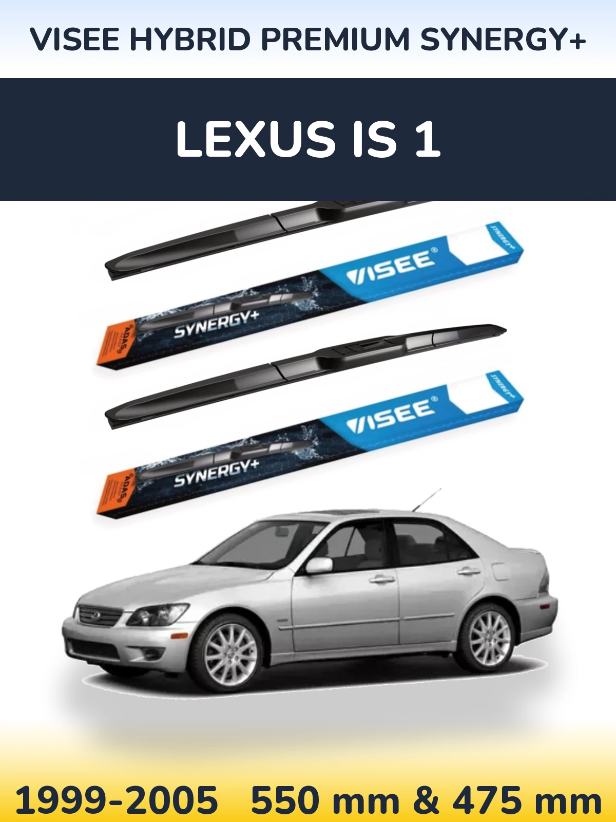 Комплект передних дворников VISEE HYBRID PREMIUM SYNERGY+ 550 & 475 мм для Lexus IS 1 1999-2005