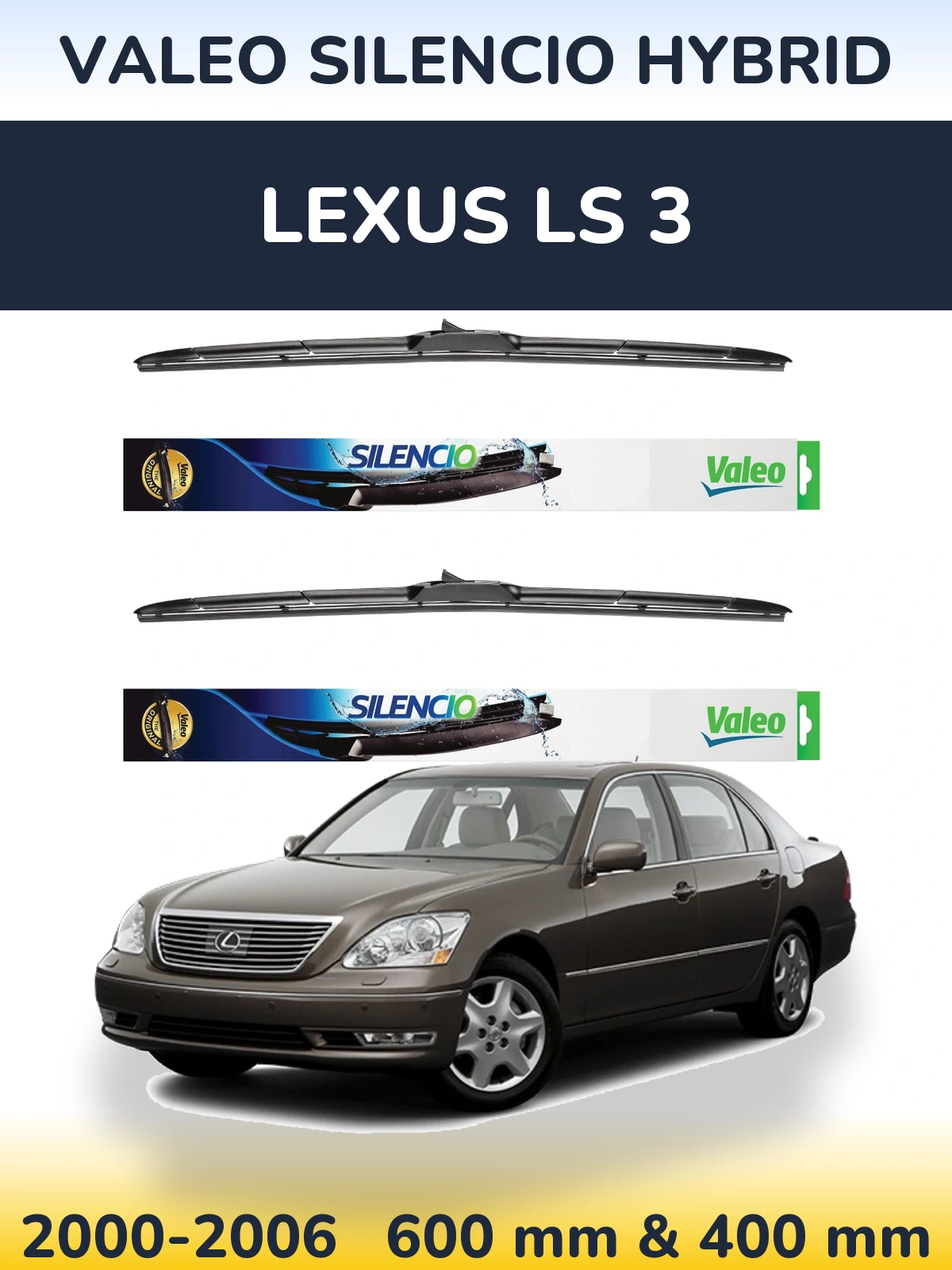 Ștergătoare Valeo Silencio Hybrid pentru Lexus LS 3