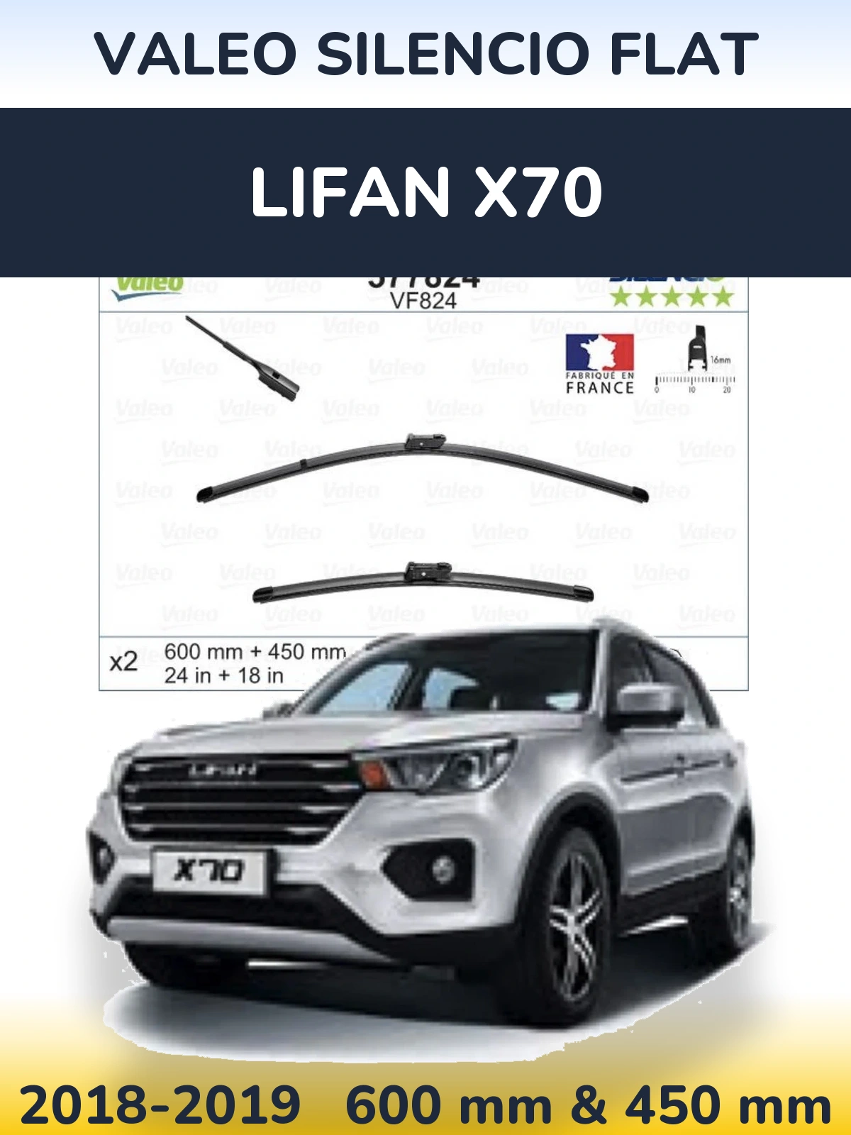 Ștergătoare Valeo Silencio Flat pentru Lifan X70