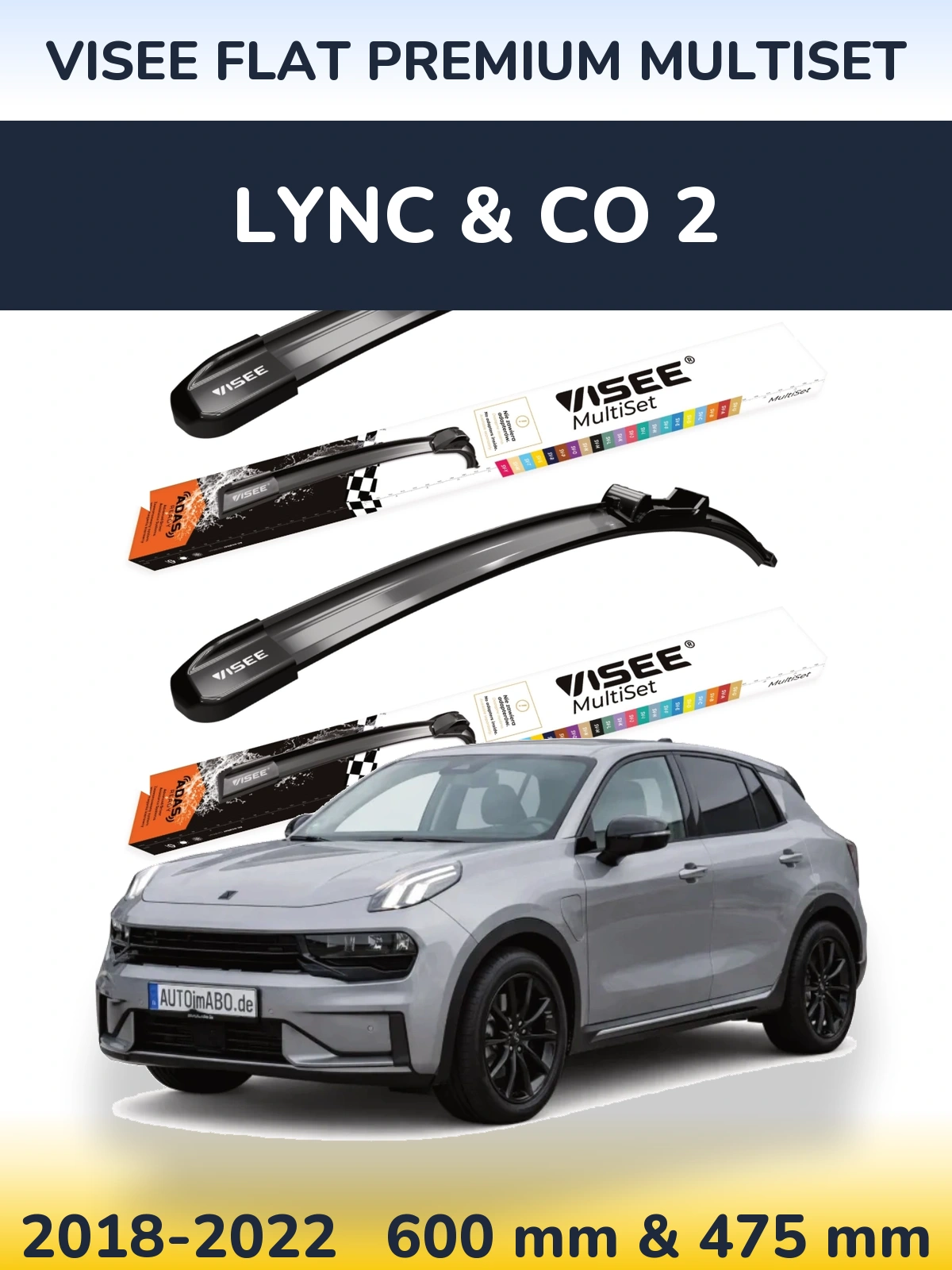 Ștergătoare VISEE FLAT PREMIUM MultiSet pentru Lync & Co 2