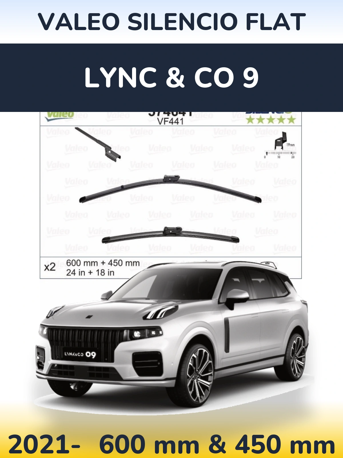 Ștergătoare Valeo Silencio Flat pentru Lync & Co 9