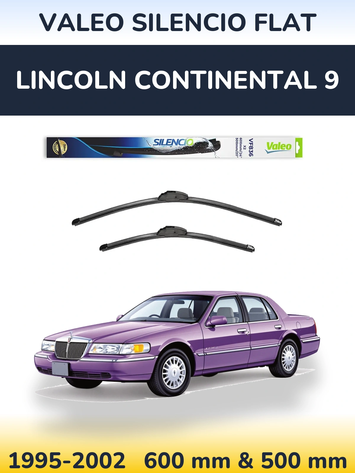 Ștergătoare Valeo Silencio Flat pentru Lincoln Continental 9