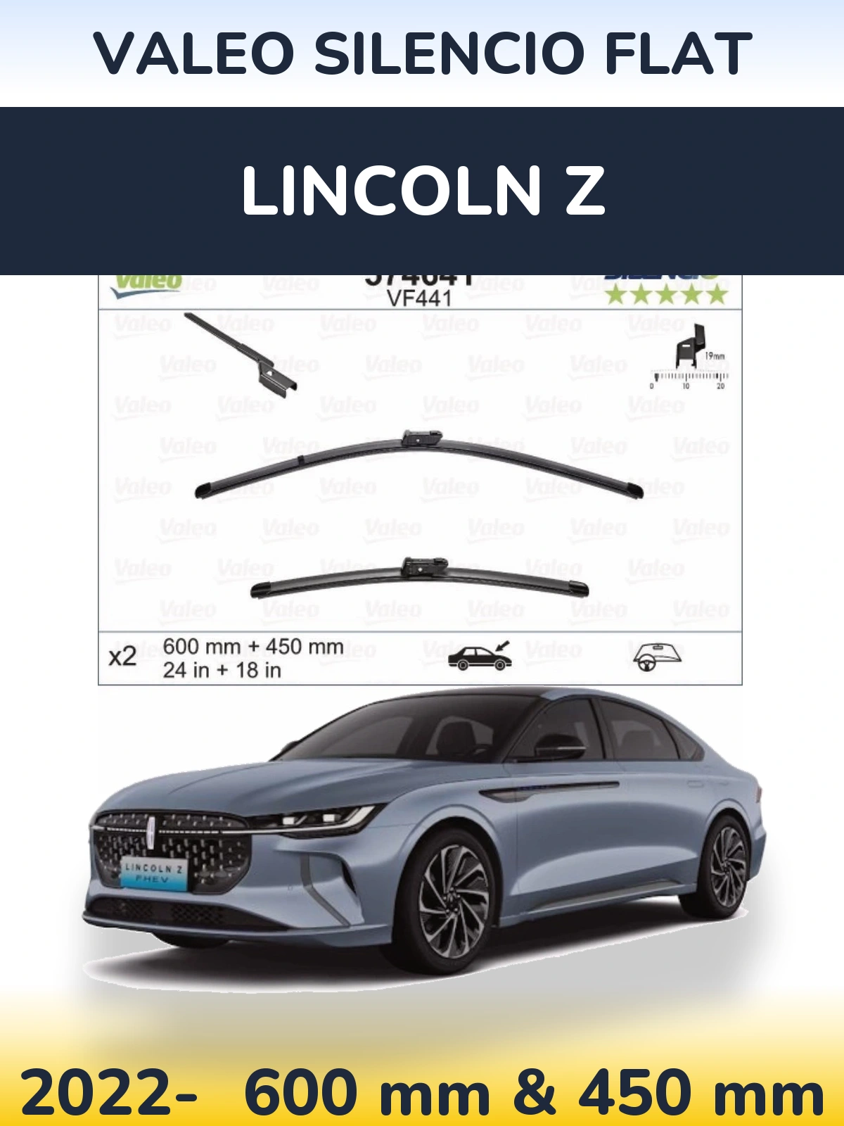 Ștergătoare Valeo Silencio Flat pentru Lincoln Z