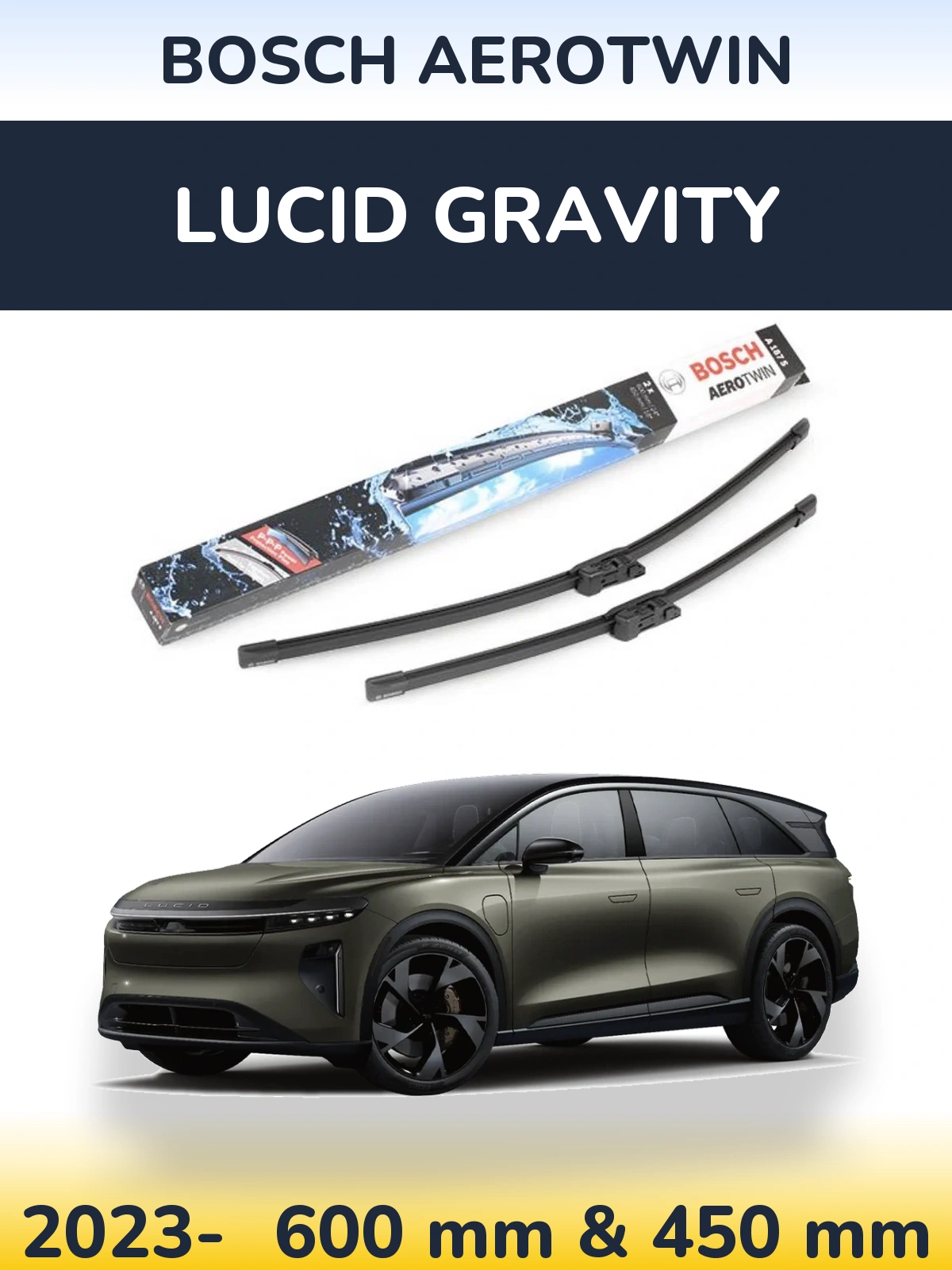 Ștergătoare BOSCH AeroTwin pentru Lucid Gravity