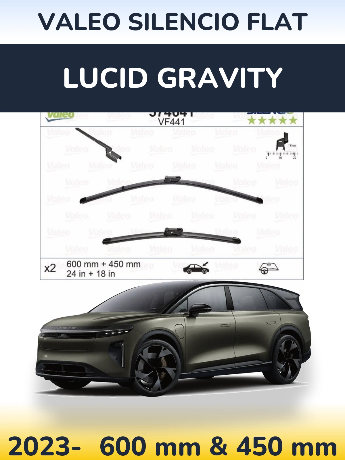 Ștergătoare Valeo Silencio Flat pentru Lucid Gravity