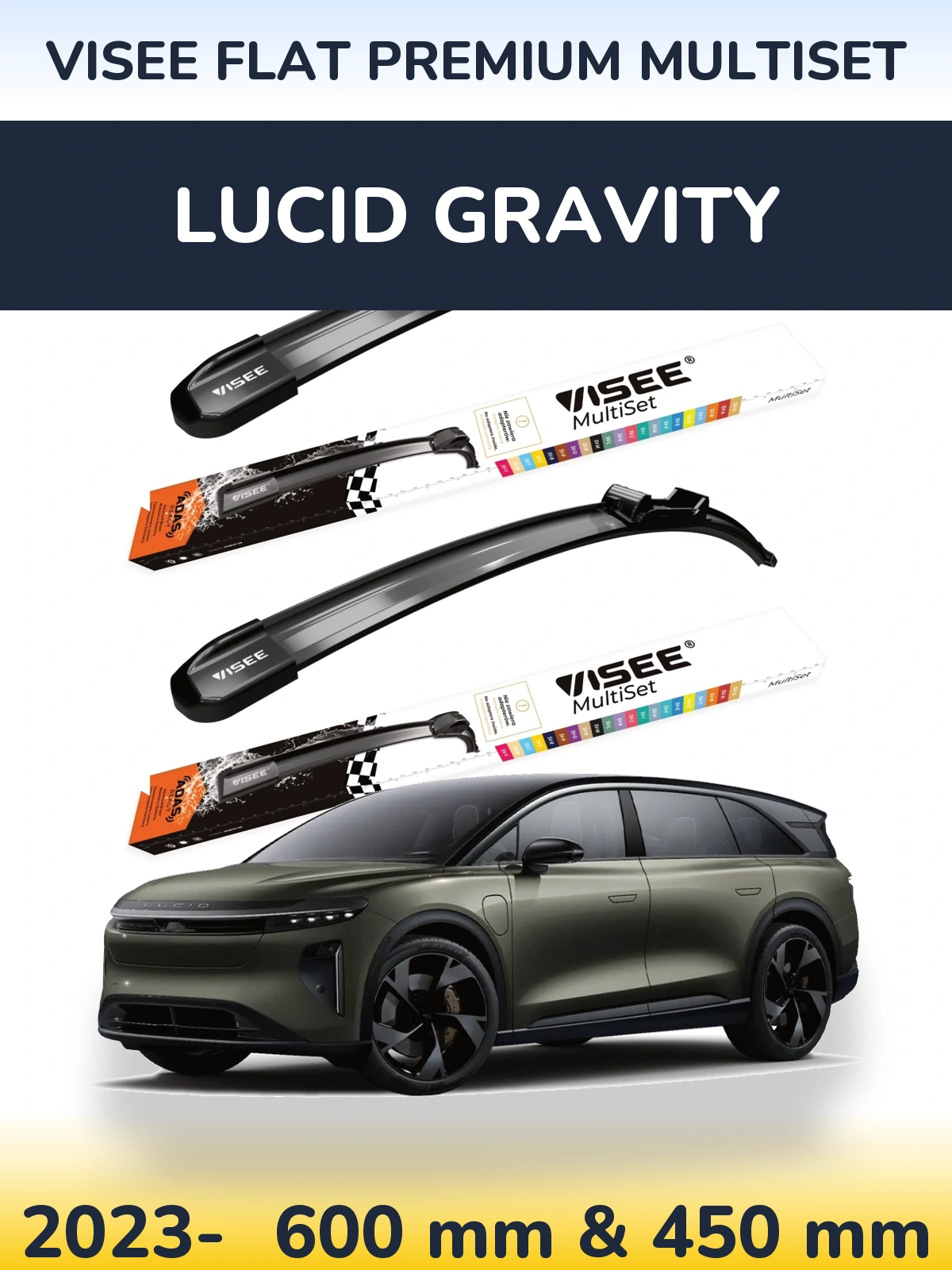 Ștergătoare VISEE FLAT PREMIUM MultiSet pentru Lucid Gravity