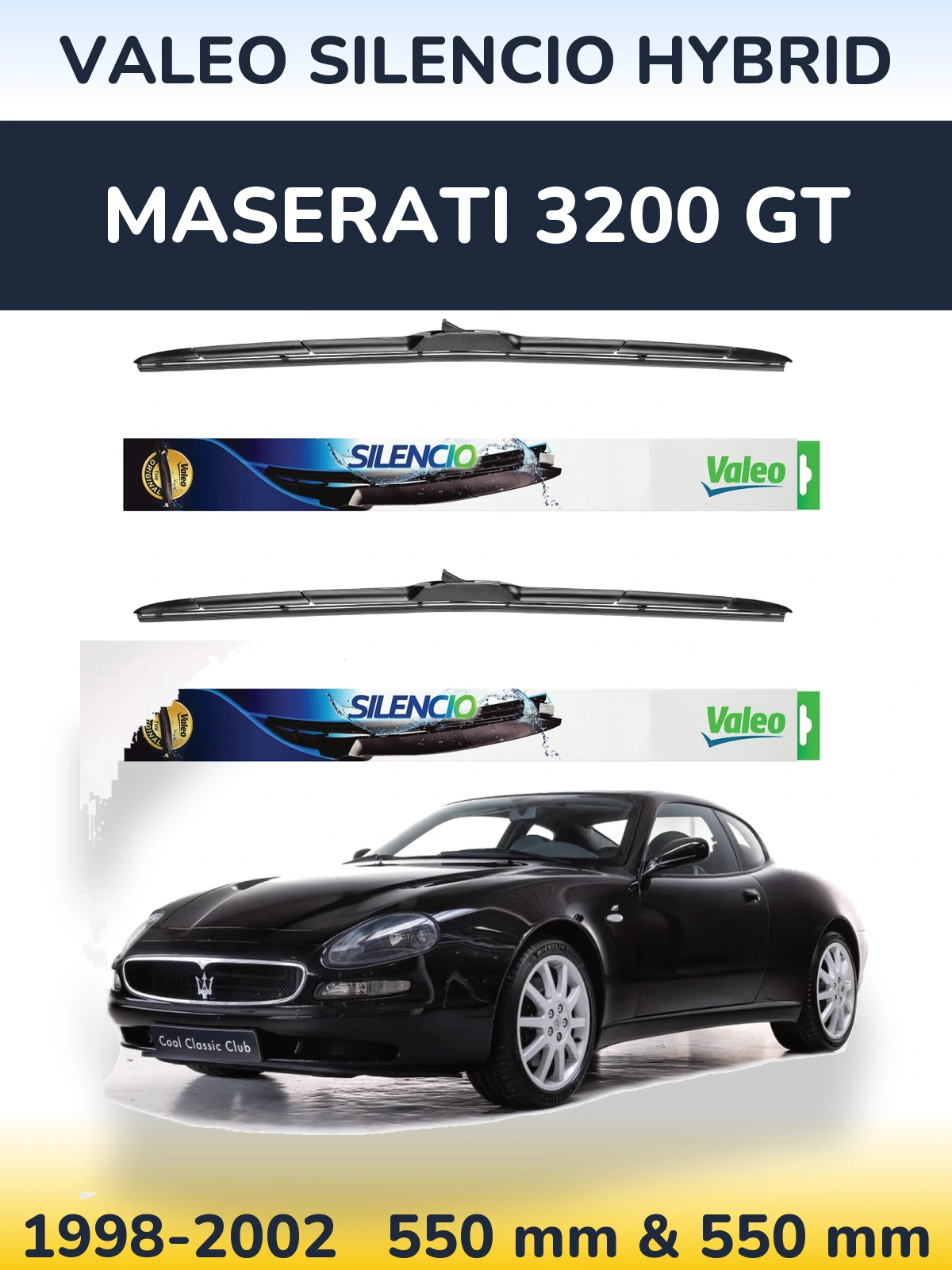 Ștergătoare Valeo Silencio Hybrid pentru Maserati 3200 GT