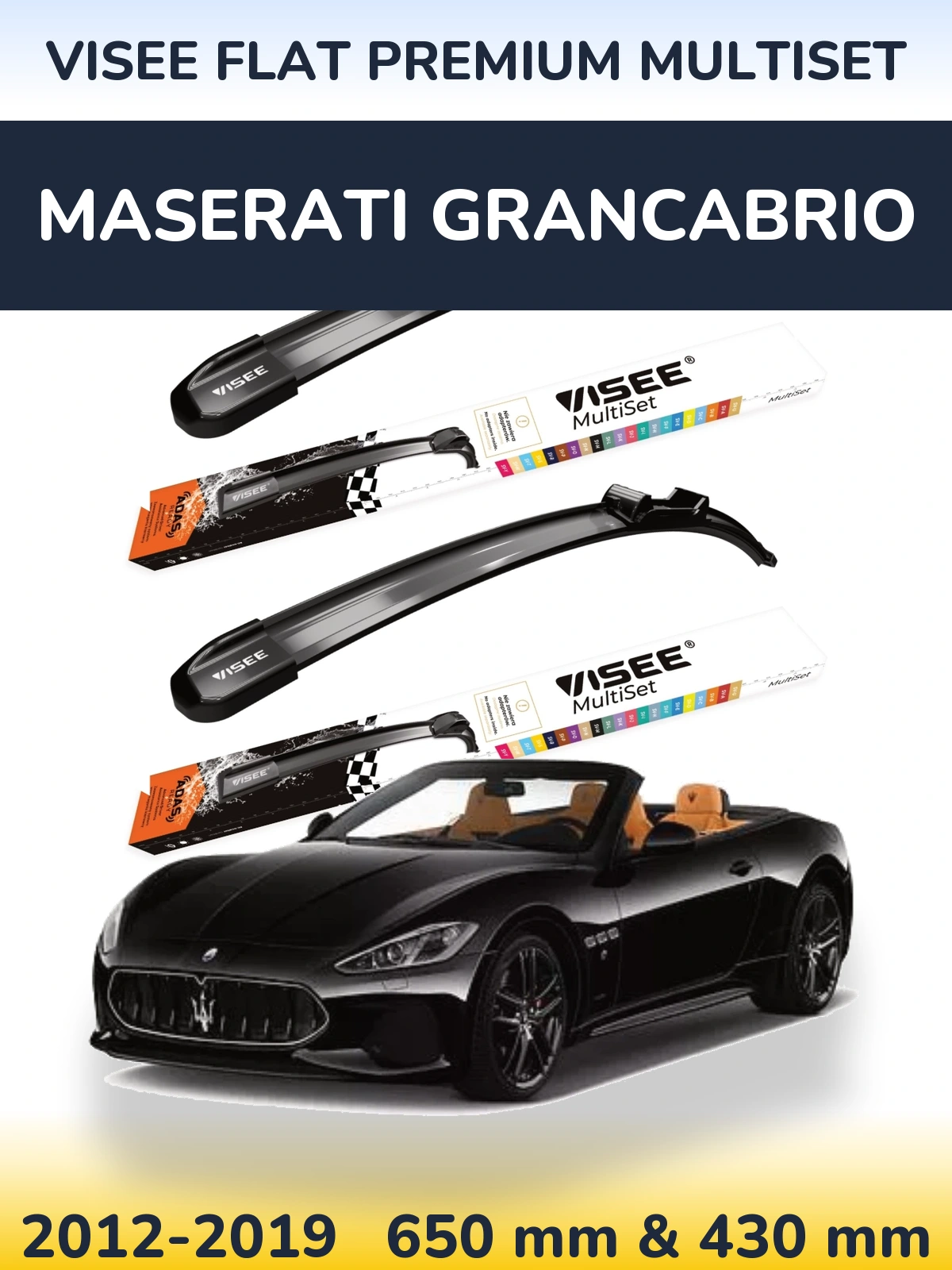 Ștergătoare VISEE FLAT PREMIUM MultiSet pentru Maserati GranCabrio
