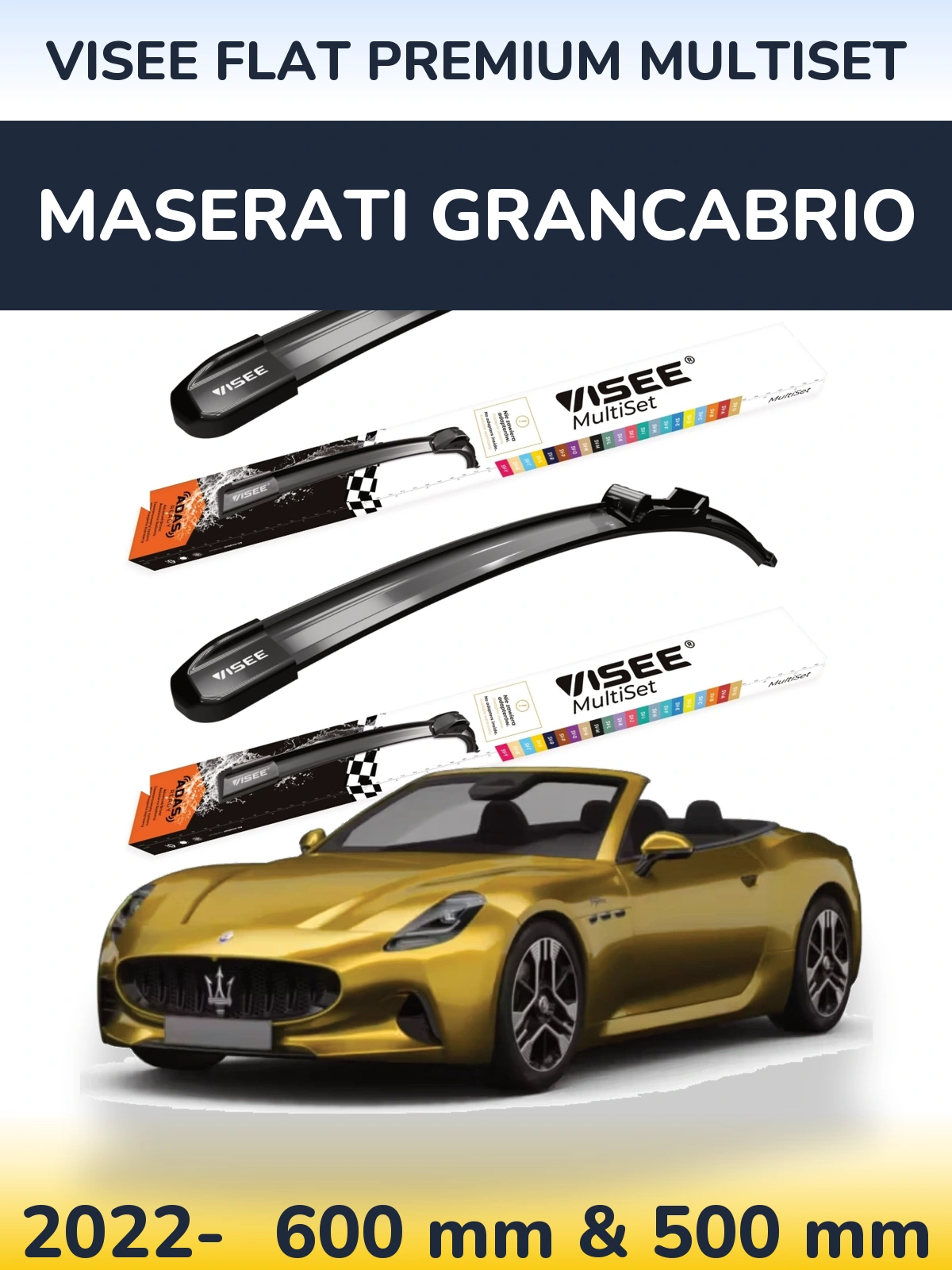 Ștergătoare VISEE FLAT PREMIUM MultiSet pentru Maserati GranCabrio