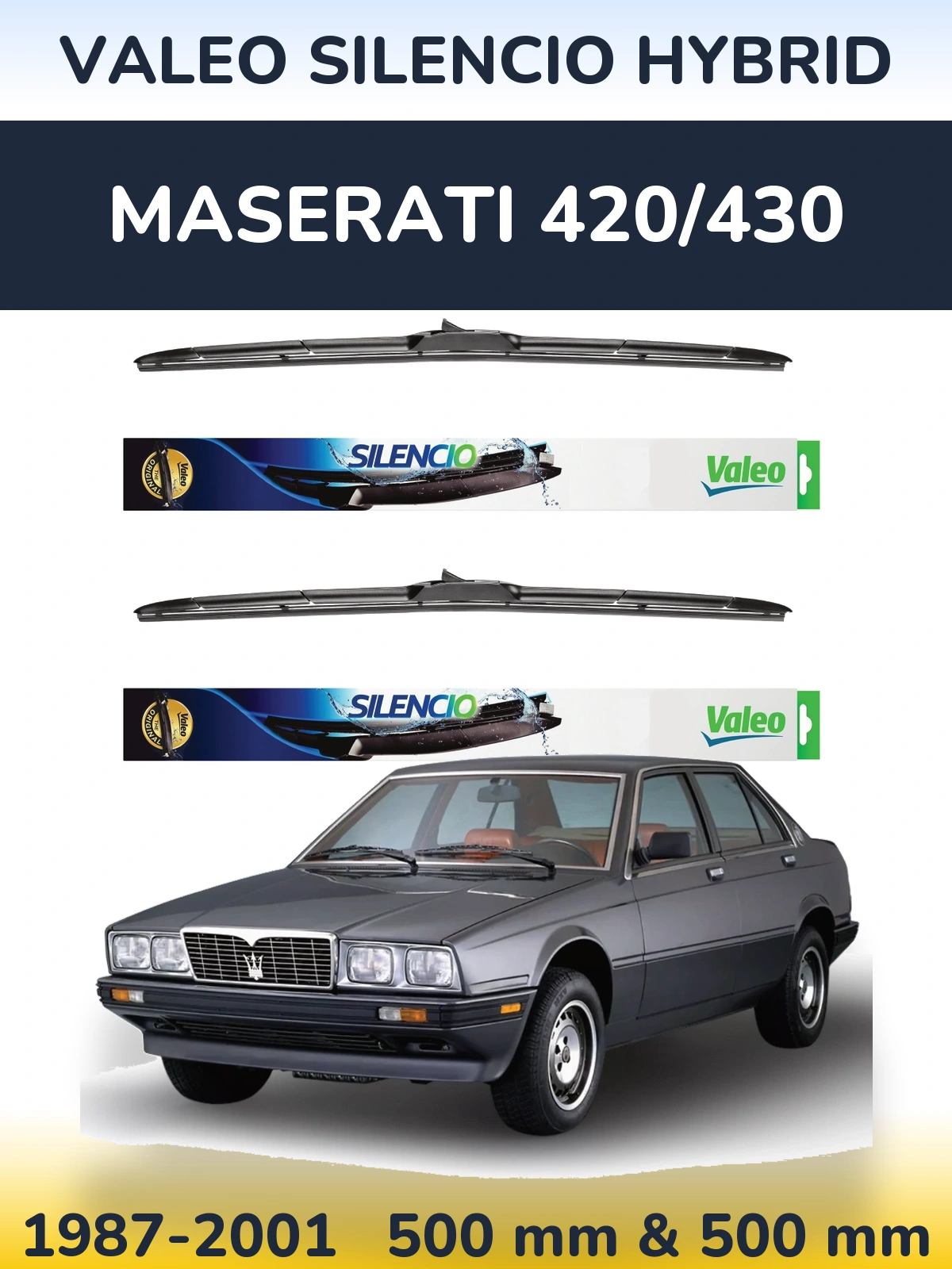 Ștergătoare Valeo Silencio Hybrid pentru Maserati 420/430
