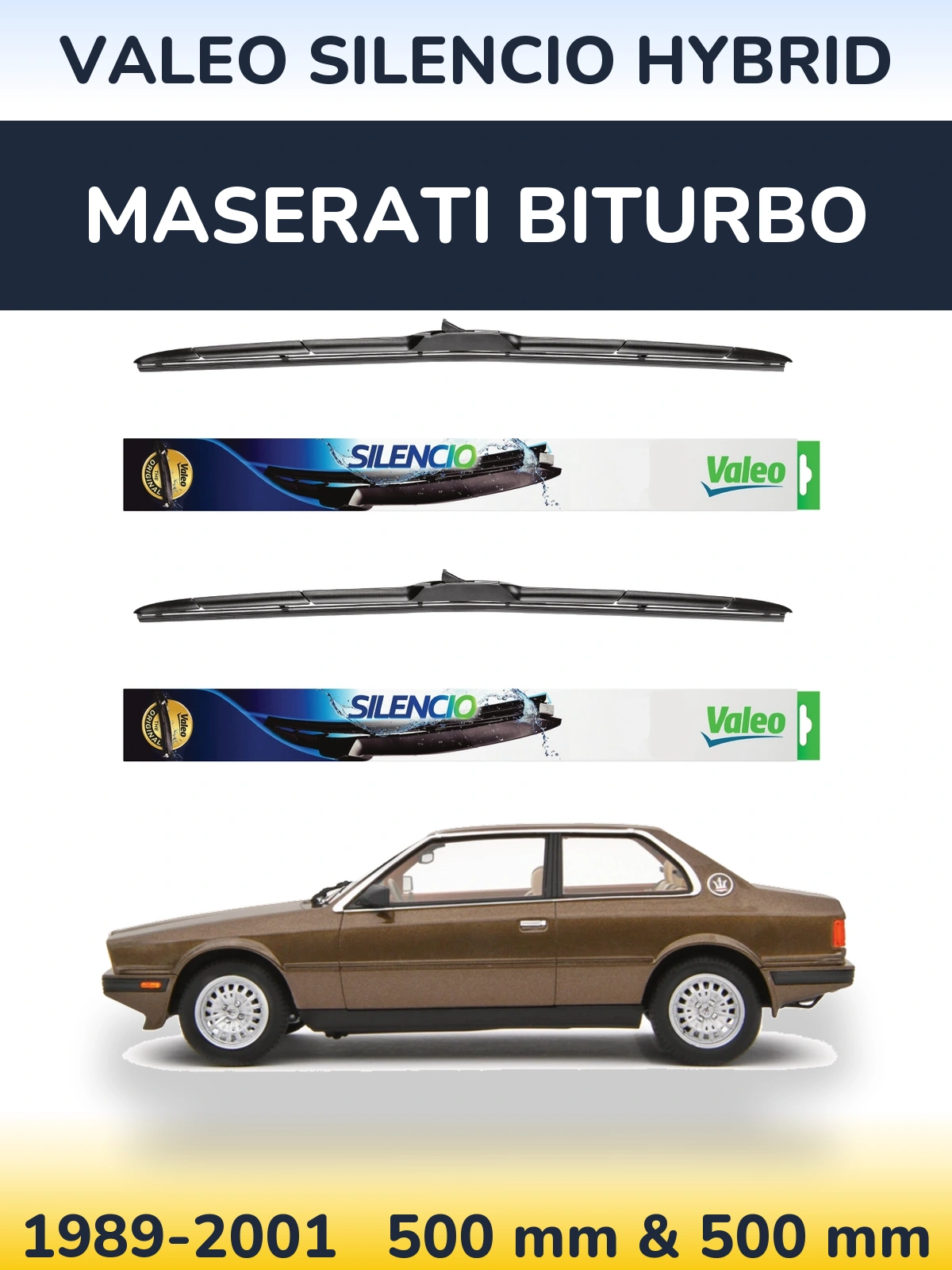 Ștergătoare Valeo Silencio Hybrid pentru Maserati Biturbo