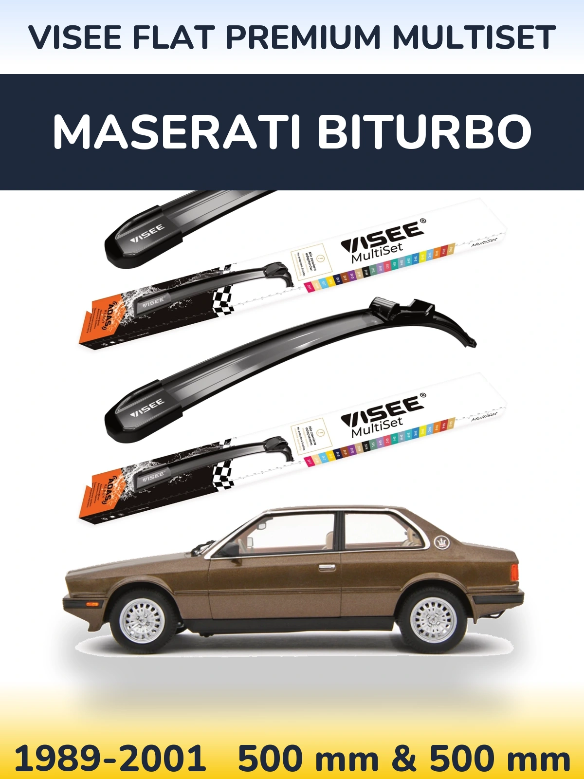 Ștergătoare VISEE FLAT PREMIUM MultiSet pentru Maserati Biturbo