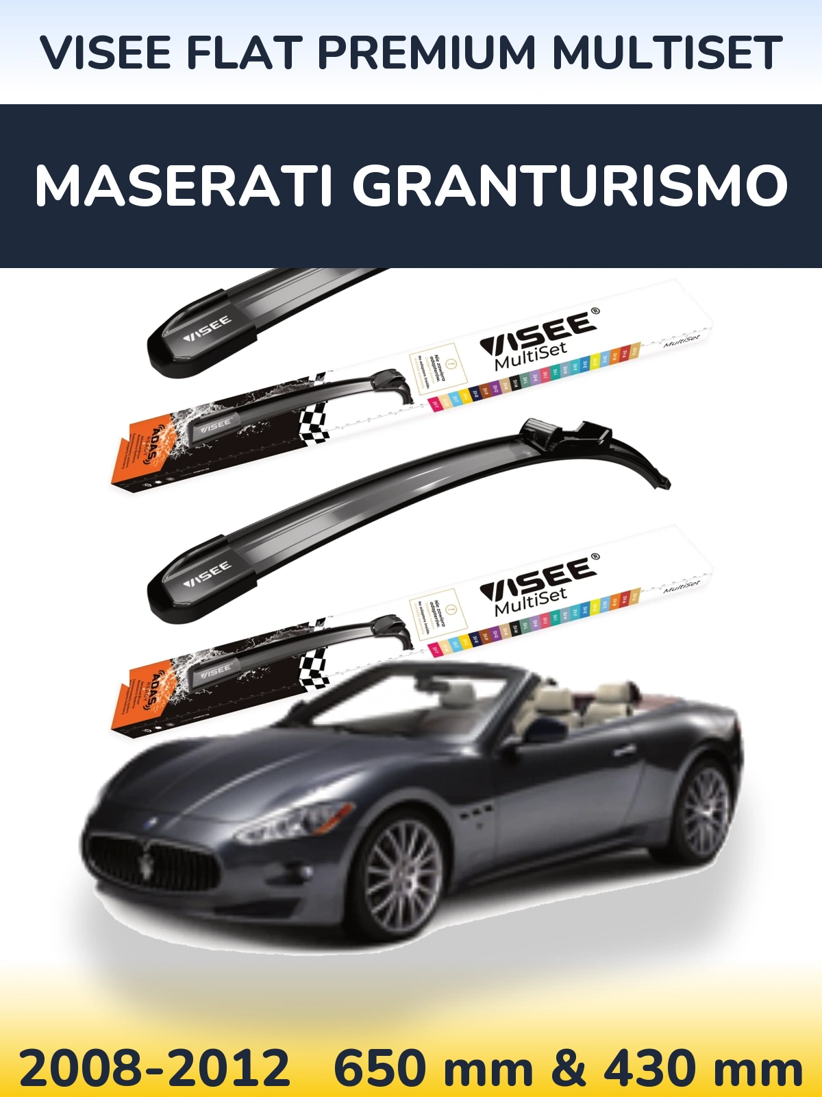 Ștergătoare VISEE FLAT PREMIUM MultiSet pentru Maserati GranTurismo