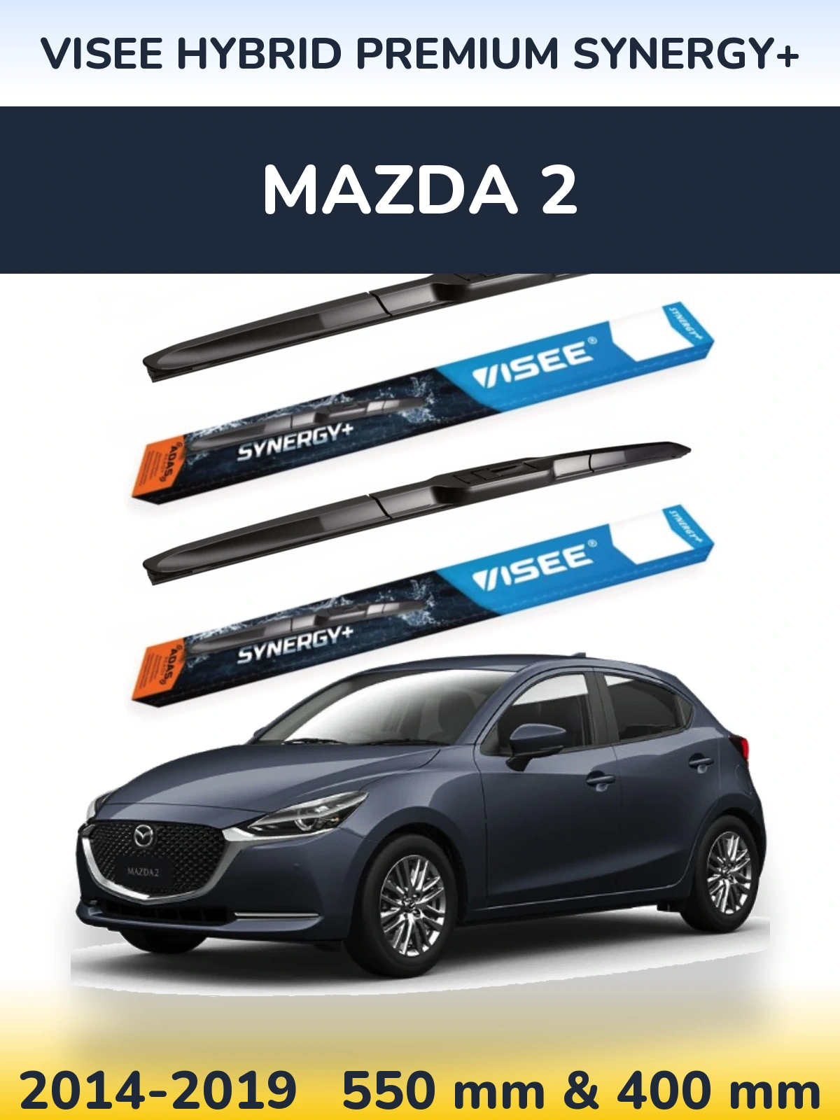 Ștergătoare VISEE HYBRID PREMIUM SYNERGY+ pentru Mazda 2