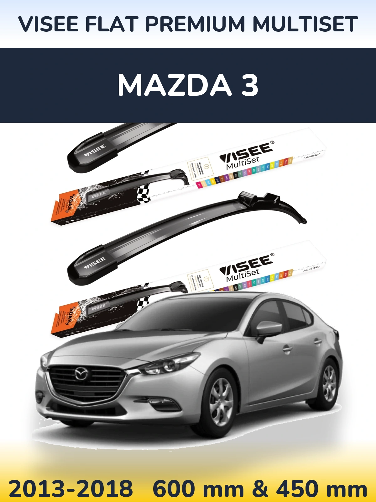 Ștergătoare VISEE FLAT PREMIUM MultiSet pentru Mazda 3