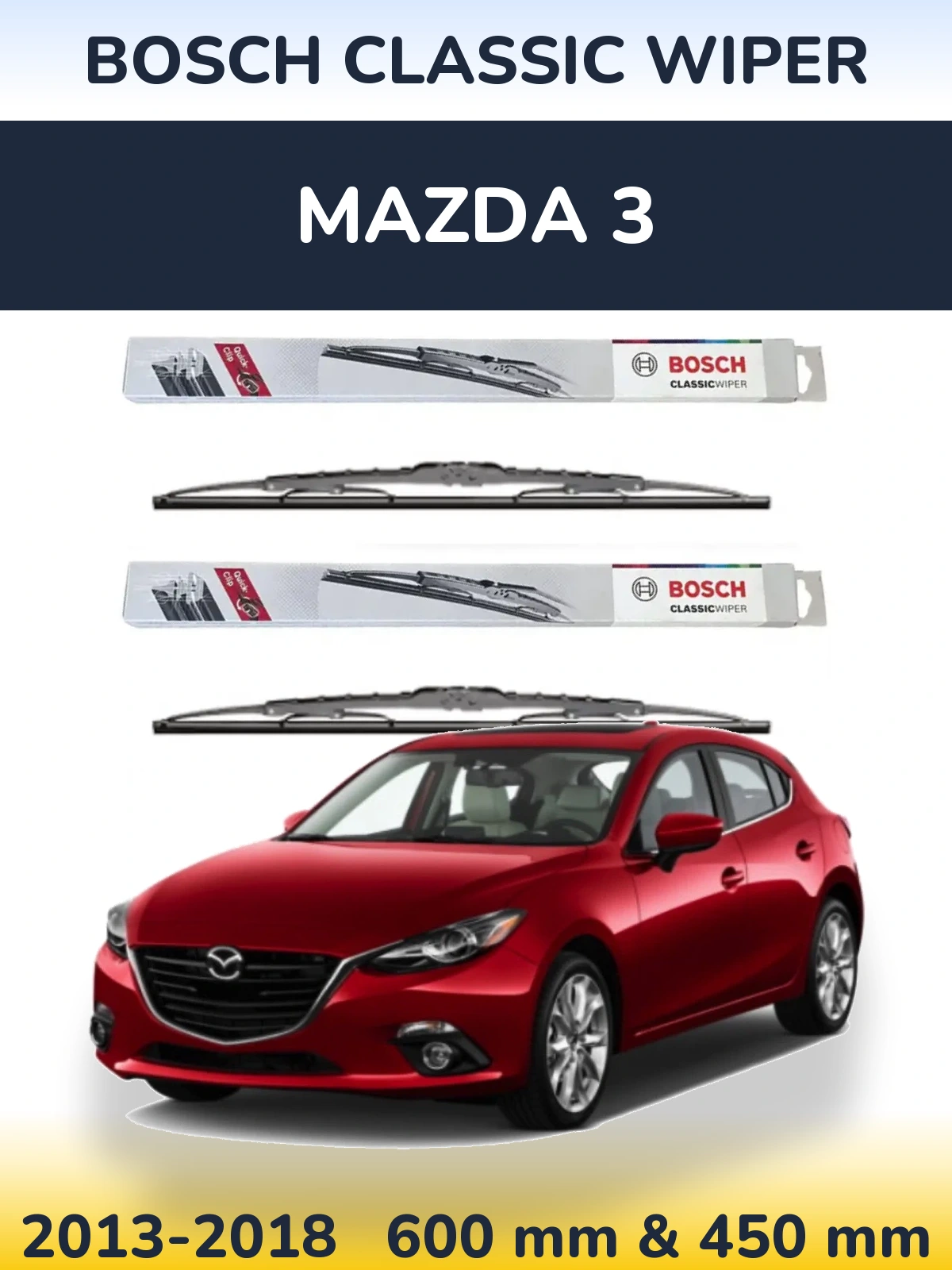 Ștergătoare BOSCH Classic Wiper pentru Mazda 3