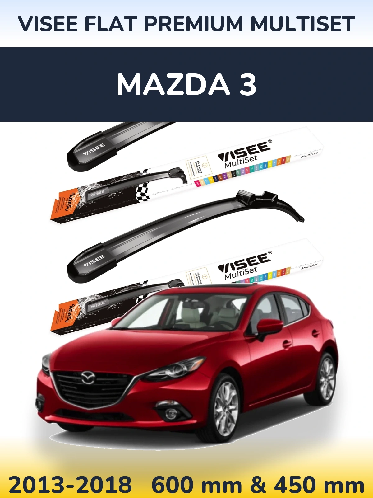 Ștergătoare VISEE FLAT PREMIUM MultiSet pentru Mazda 3