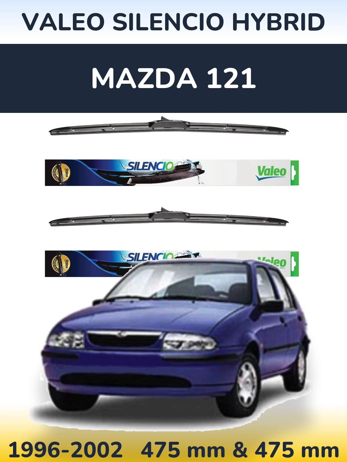 Ștergătoare Valeo Silencio Hybrid pentru Mazda 121