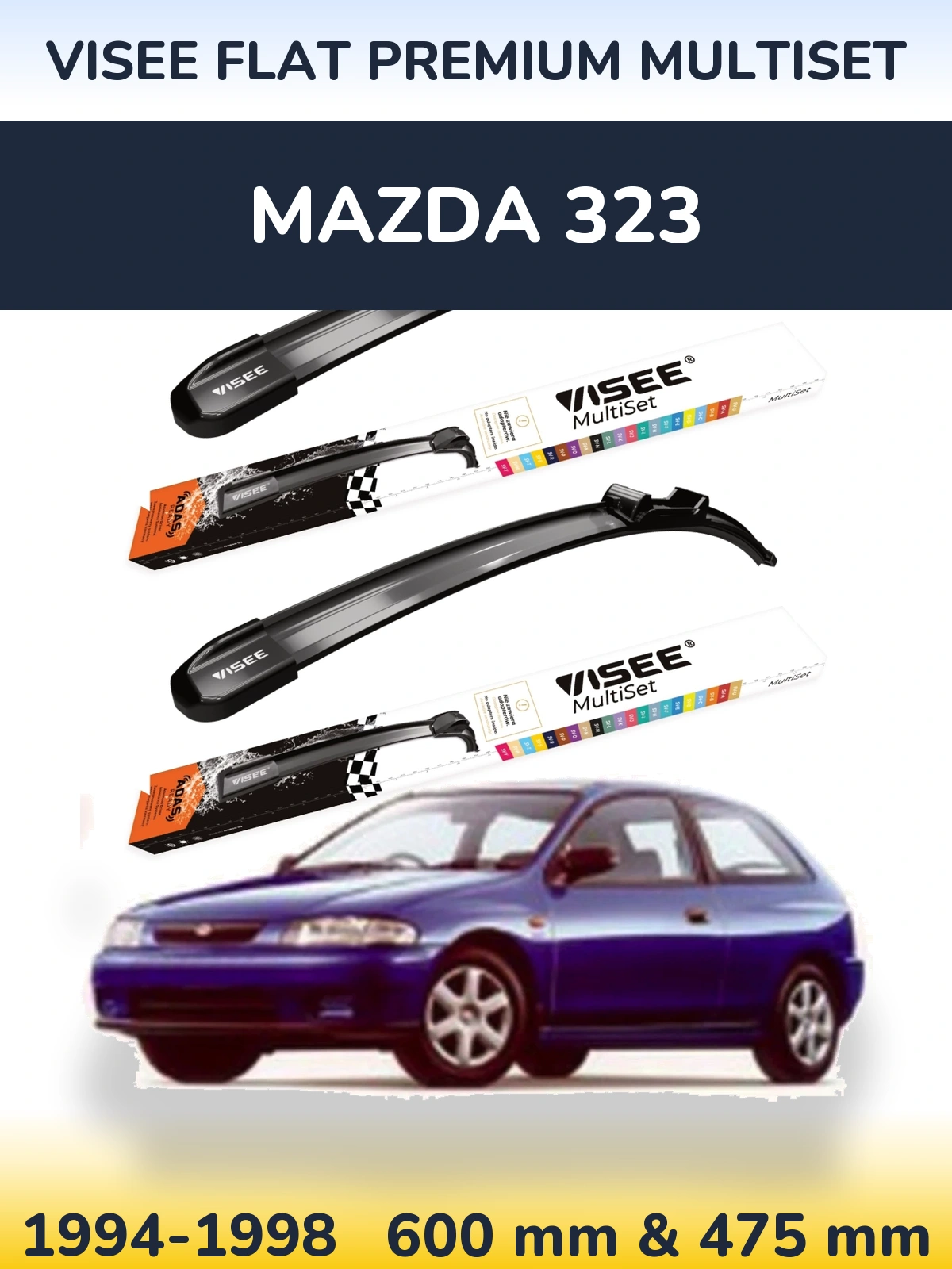 Ștergătoare VISEE FLAT PREMIUM MultiSet pentru Mazda 323