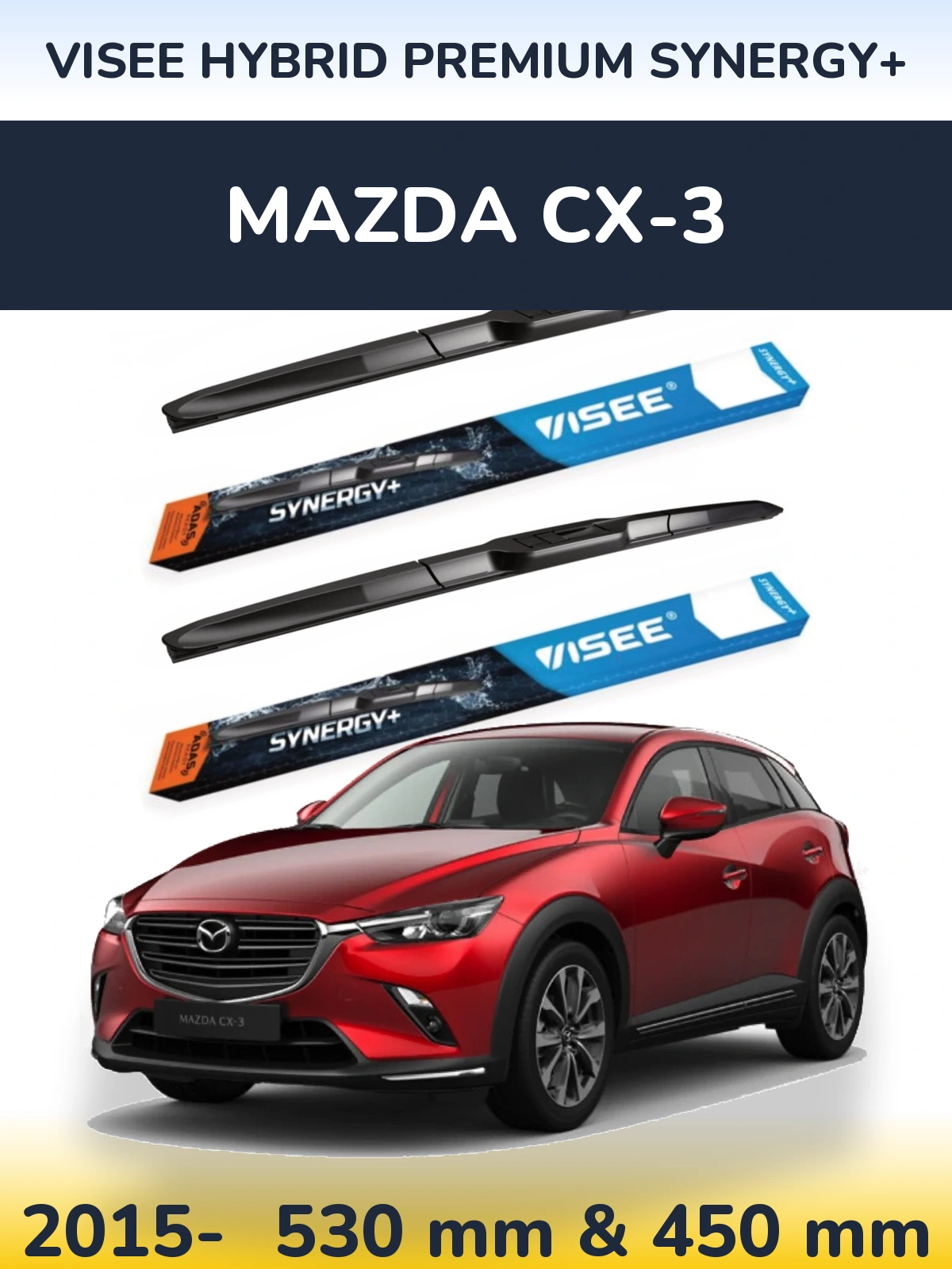 Ștergătoare VISEE HYBRID PREMIUM SYNERGY+ pentru Mazda CX-3