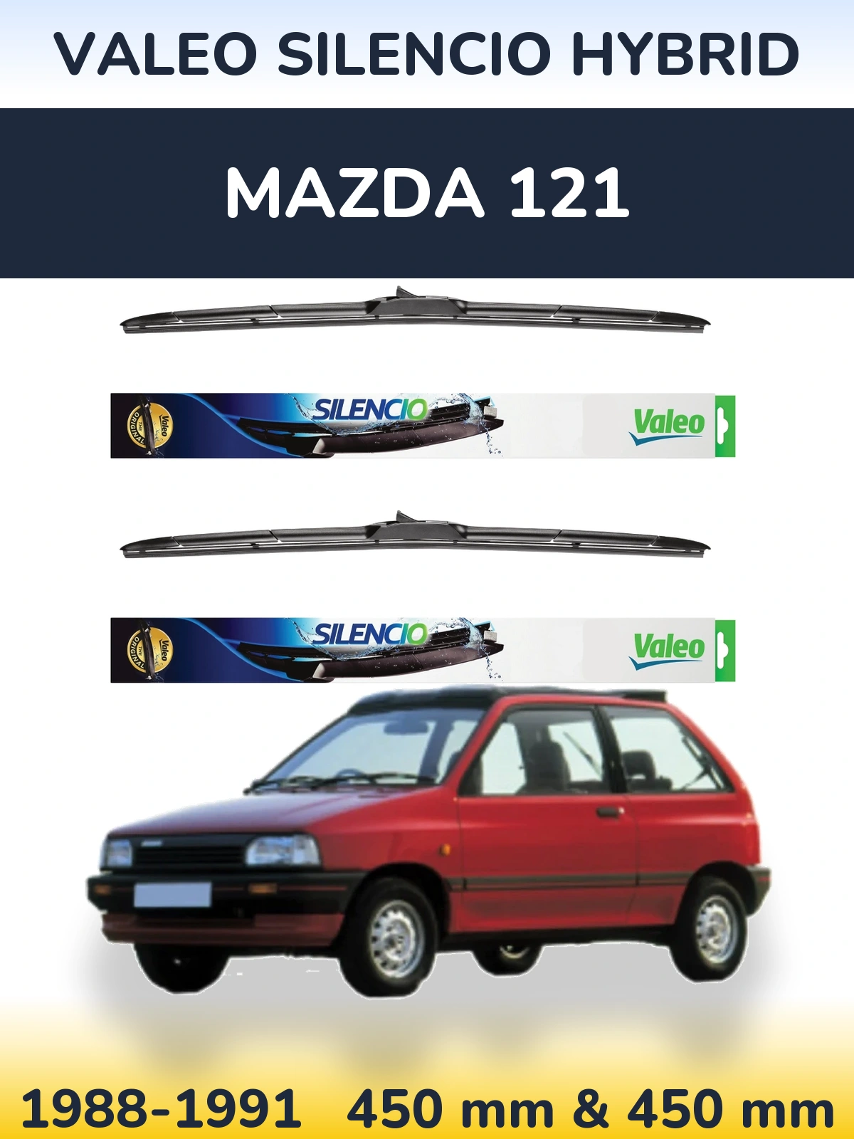 Ștergătoare Valeo Silencio Hybrid pentru Mazda 121