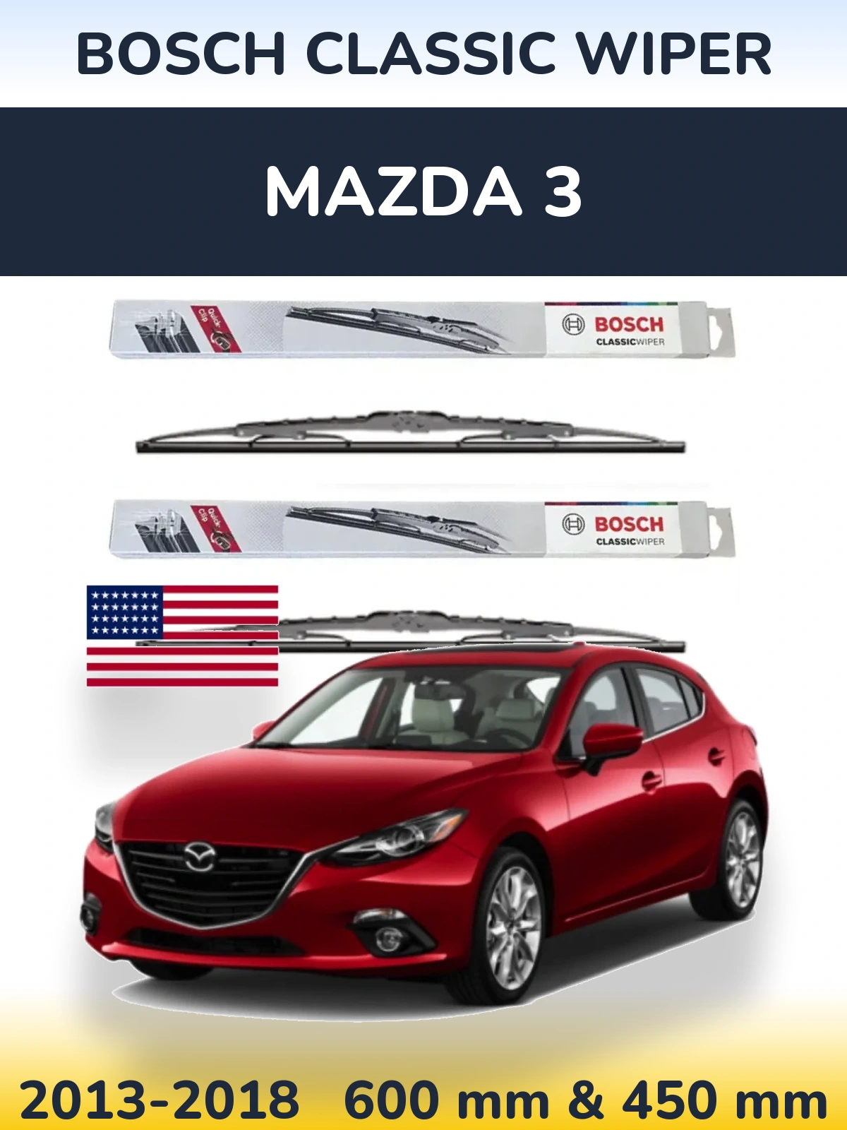 Ștergătoare BOSCH Classic Wiper pentru Mazda 3