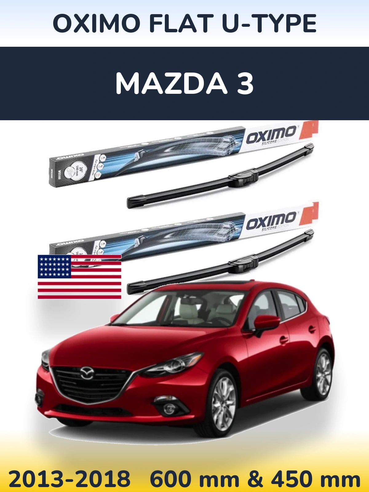 Ștergătoare Oximo Flat U-type pentru Mazda 3