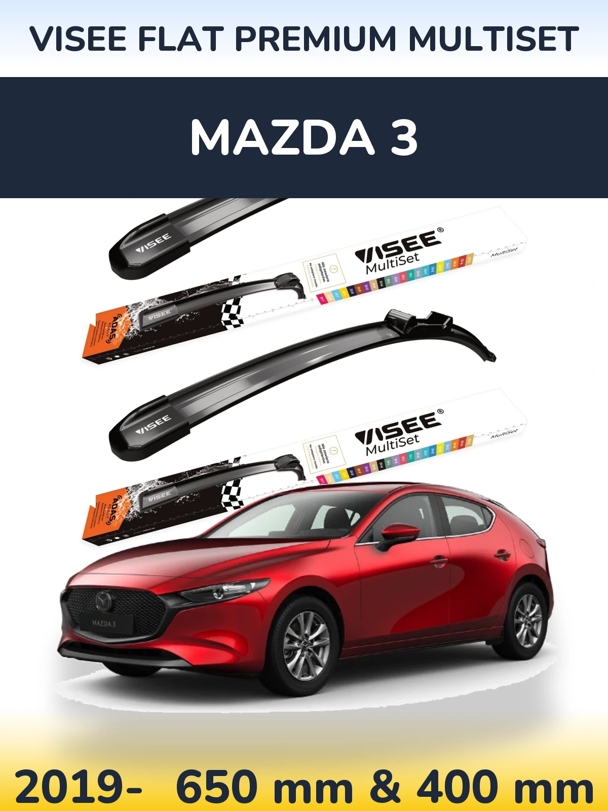 Ștergătoare VISEE FLAT PREMIUM MultiSet pentru Mazda 3