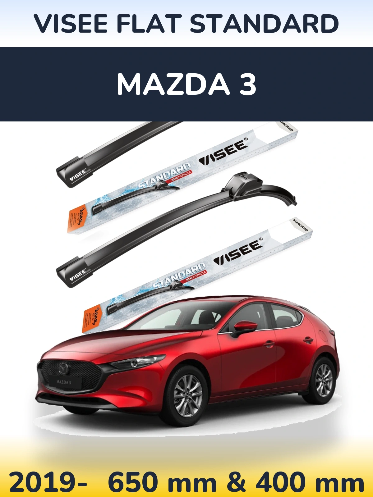 Ștergătoare VISEE FLAT STANDARD pentru Mazda 3