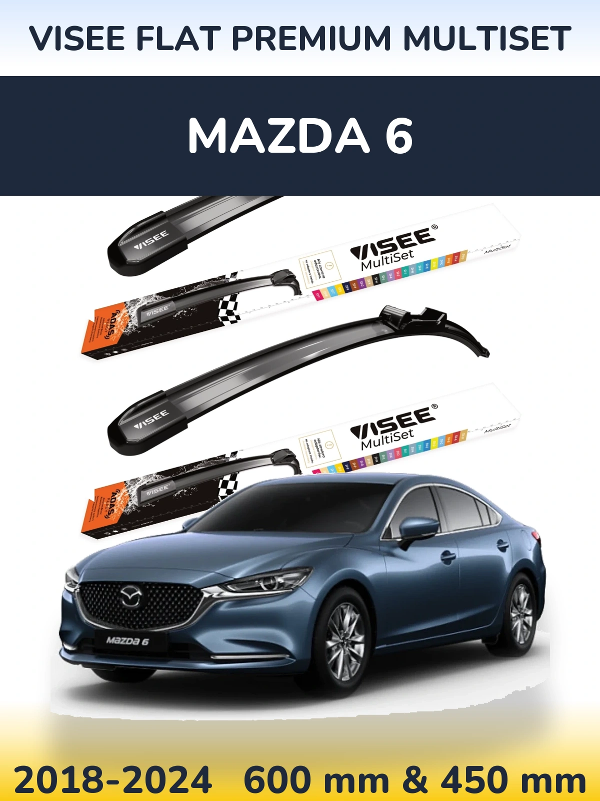 Ștergătoare VISEE FLAT PREMIUM MultiSet pentru Mazda 6