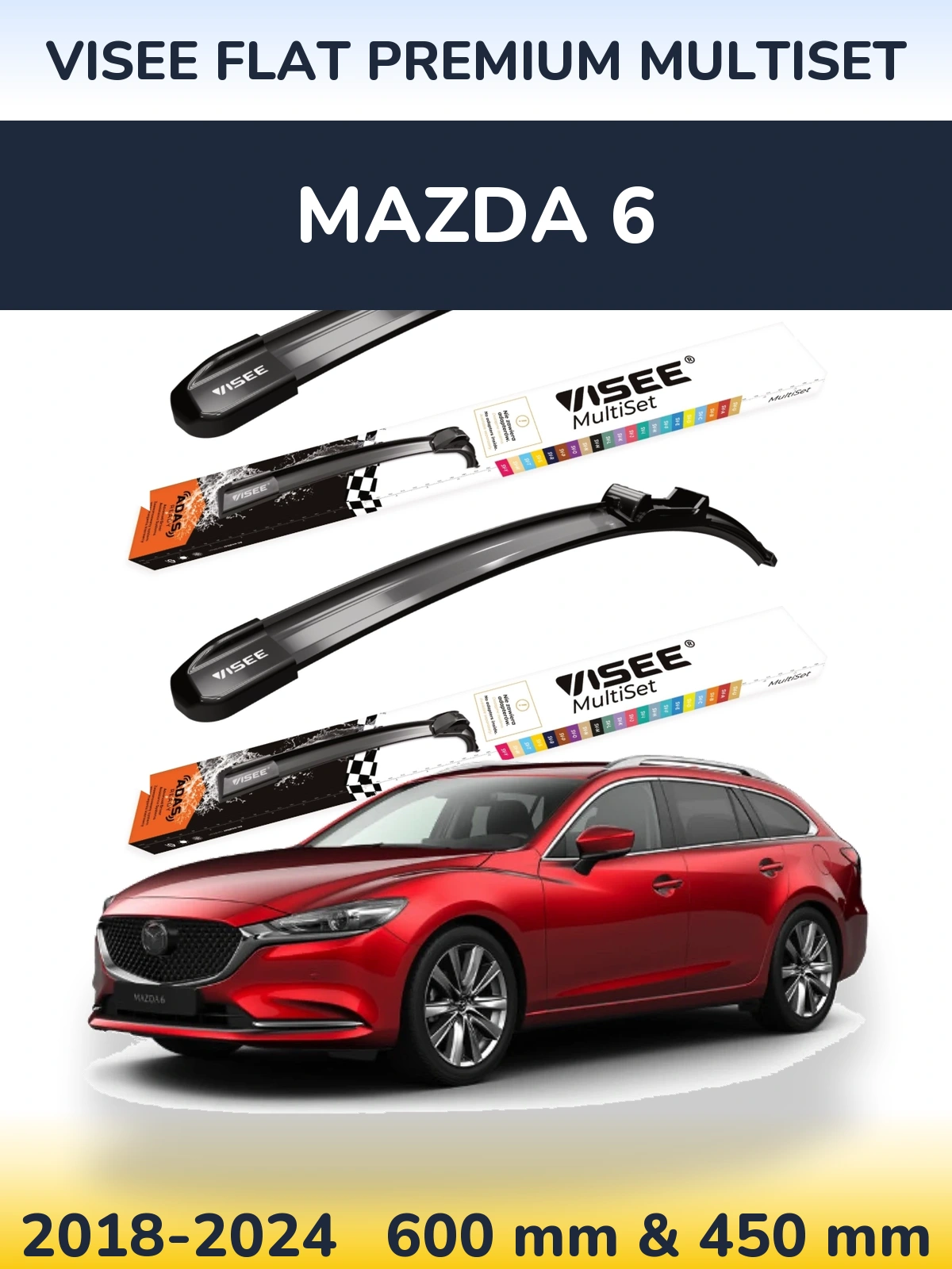 Ștergătoare VISEE FLAT PREMIUM MultiSet pentru Mazda 6