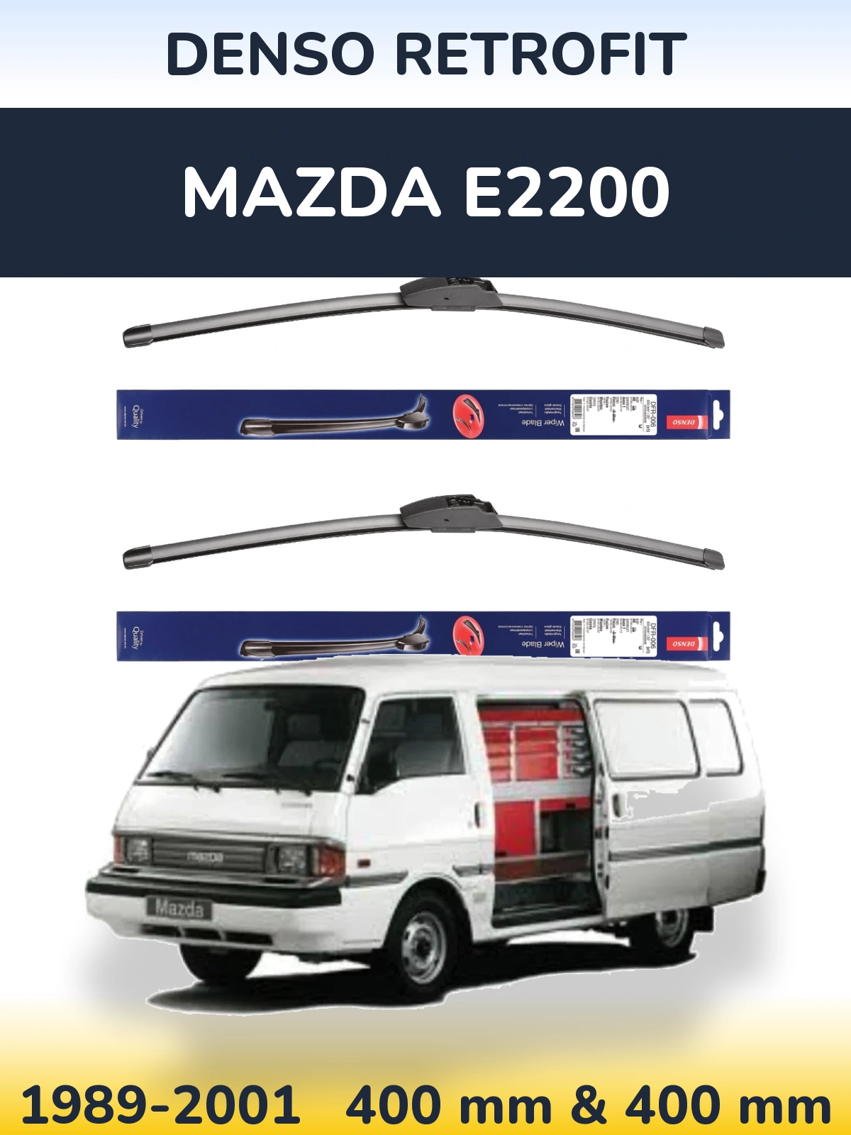 Комплект передніх щіток Denso Retrofit 400 & 400 мм для Mazda E2200 1989-2001