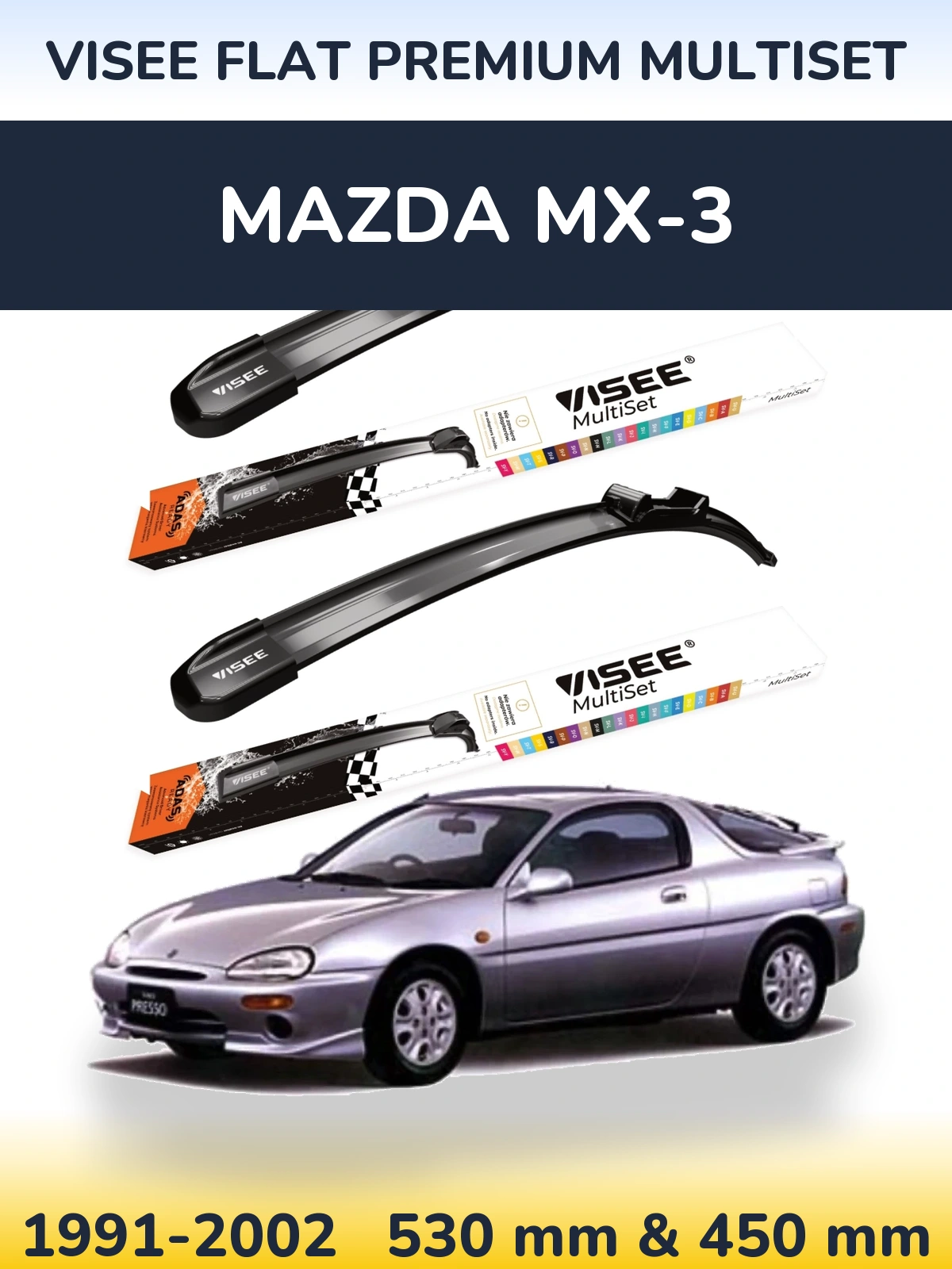 Ștergătoare VISEE FLAT PREMIUM MultiSet pentru Mazda MX-3