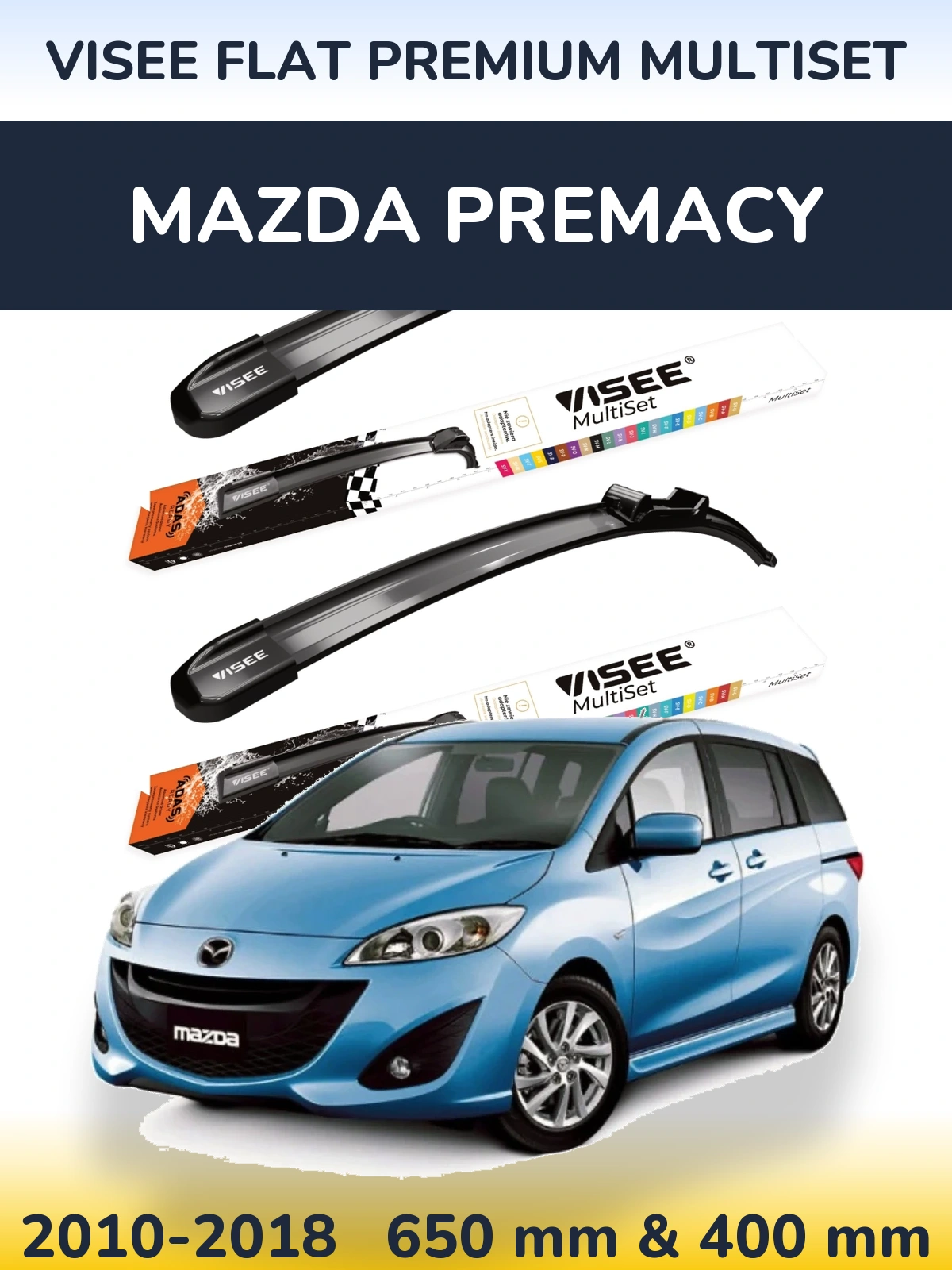 Ștergătoare VISEE FLAT PREMIUM MultiSet pentru Mazda Premacy