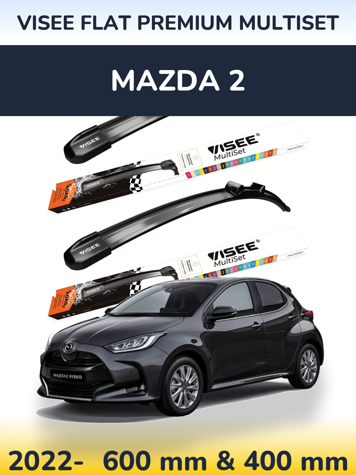 Ștergătoare VISEE FLAT PREMIUM MultiSet pentru Mazda 2