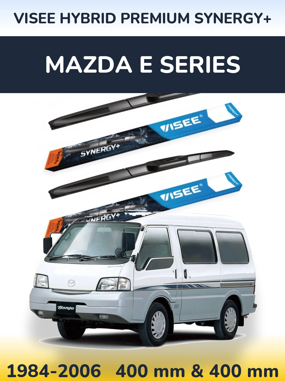 Комплект передних дворников VISEE HYBRID PREMIUM SYNERGY+ 400 & 400 мм для Mazda E Series 1984-2006