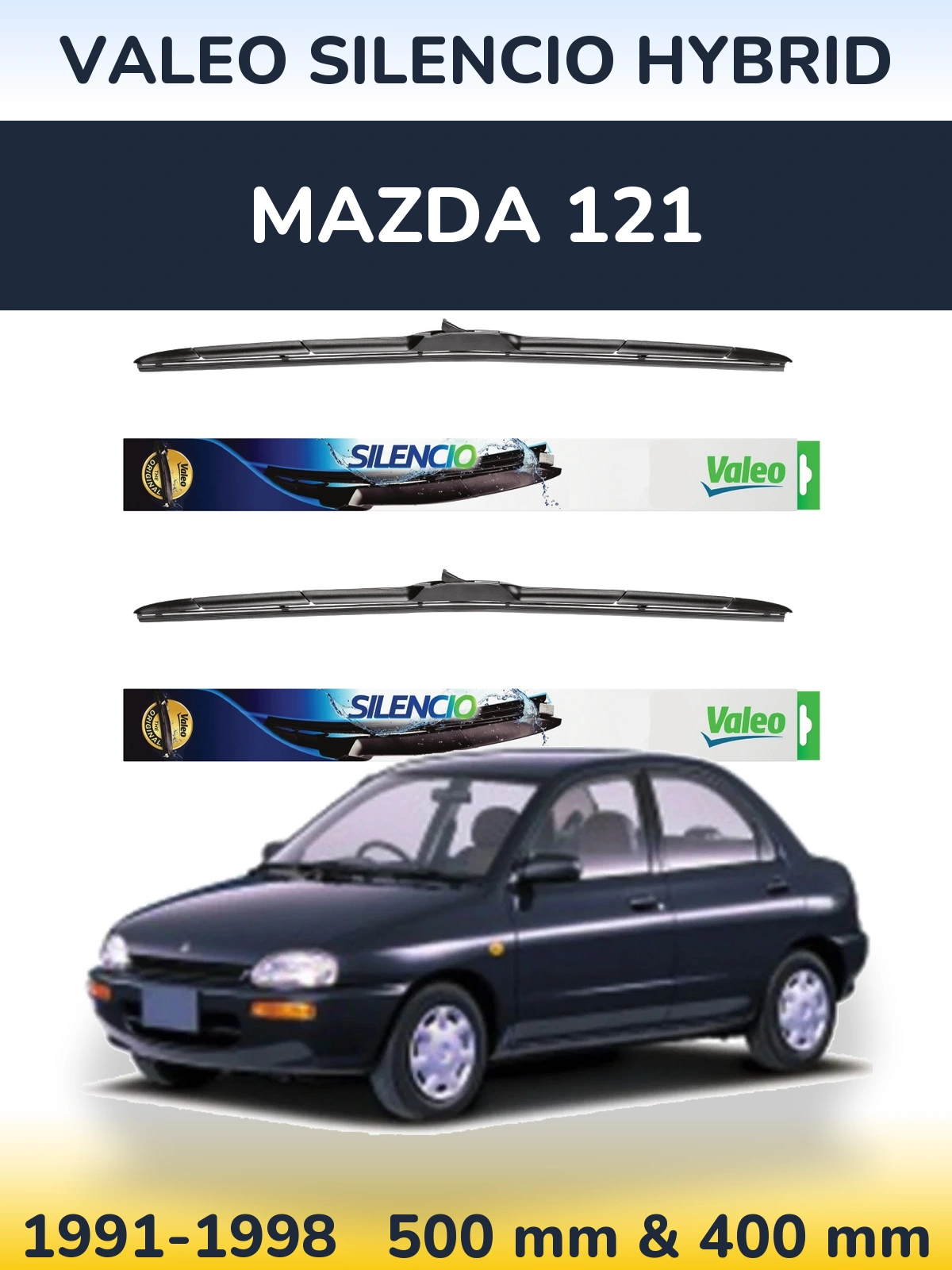 Ștergătoare Valeo Silencio Hybrid pentru Mazda 121