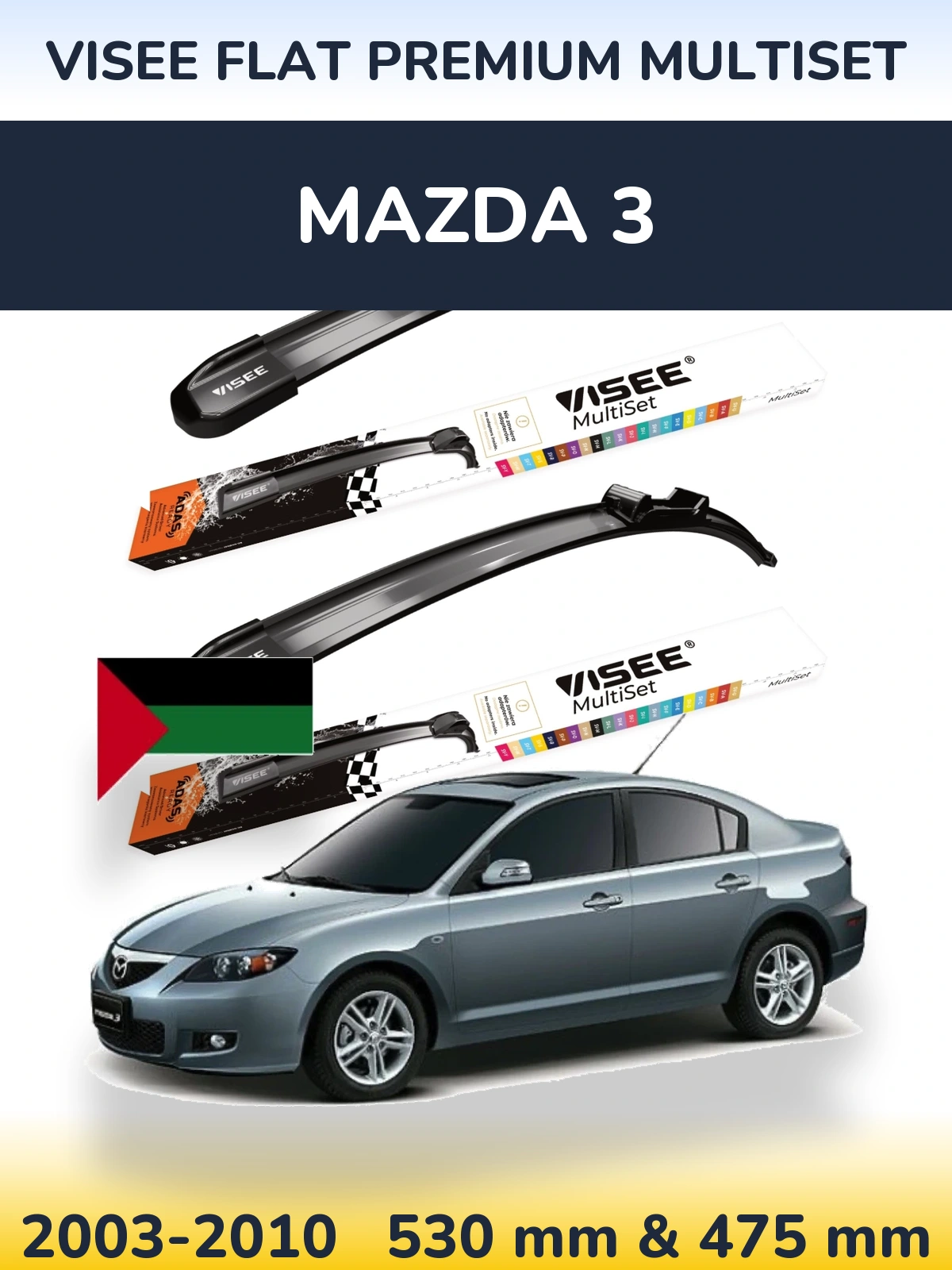 Ștergătoare VISEE FLAT PREMIUM MultiSet pentru Mazda 3