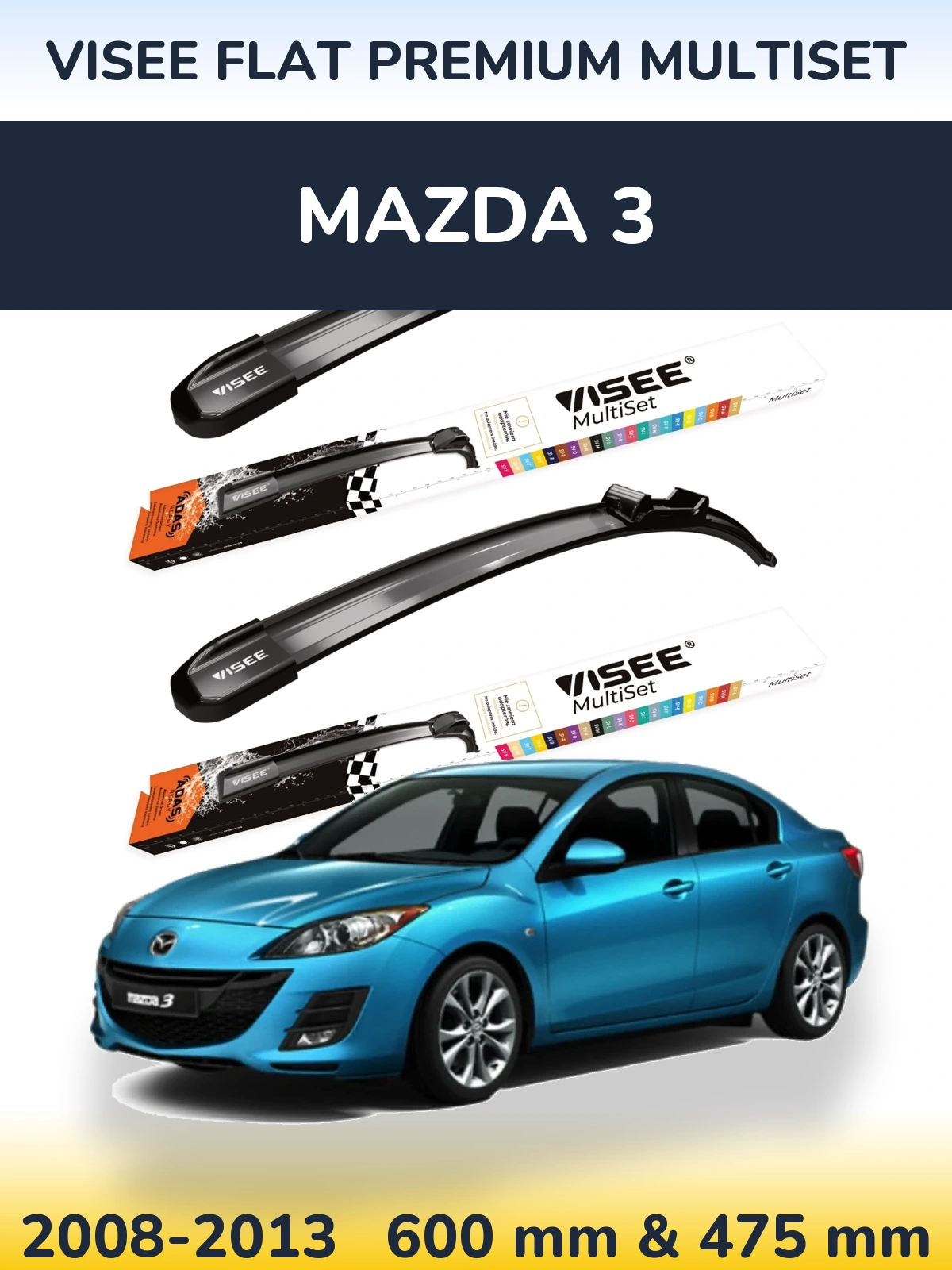 Ștergătoare VISEE FLAT PREMIUM MultiSet pentru Mazda 3