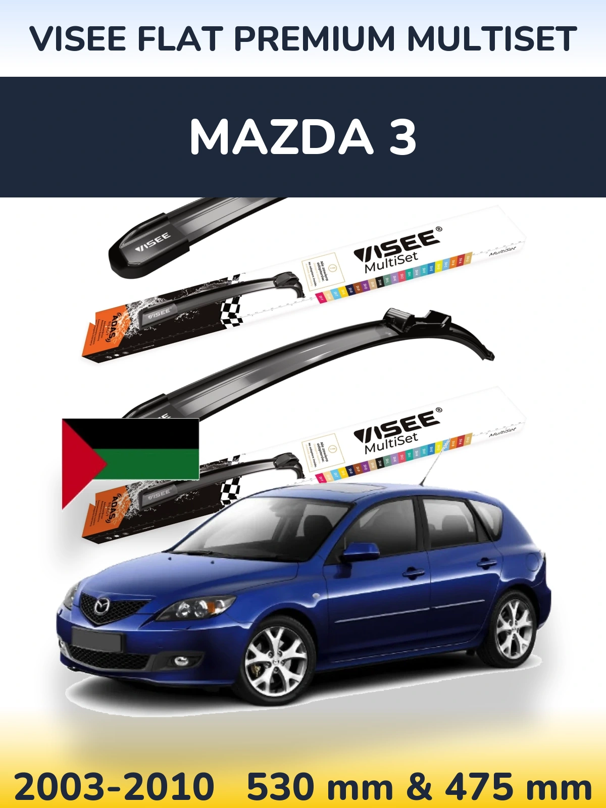 Ștergătoare VISEE FLAT PREMIUM MultiSet pentru Mazda 3