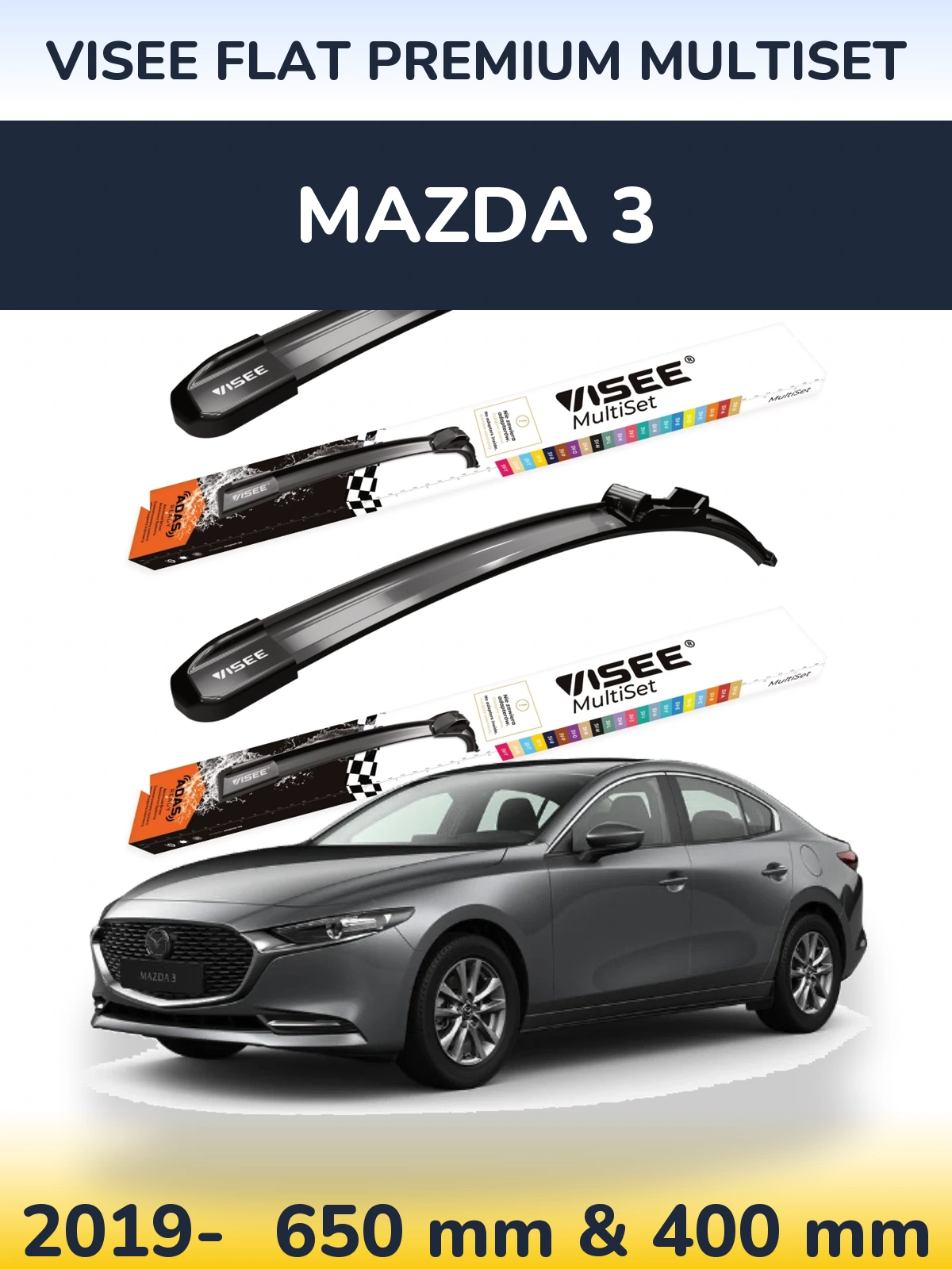 Ștergătoare VISEE FLAT PREMIUM MultiSet pentru Mazda 3