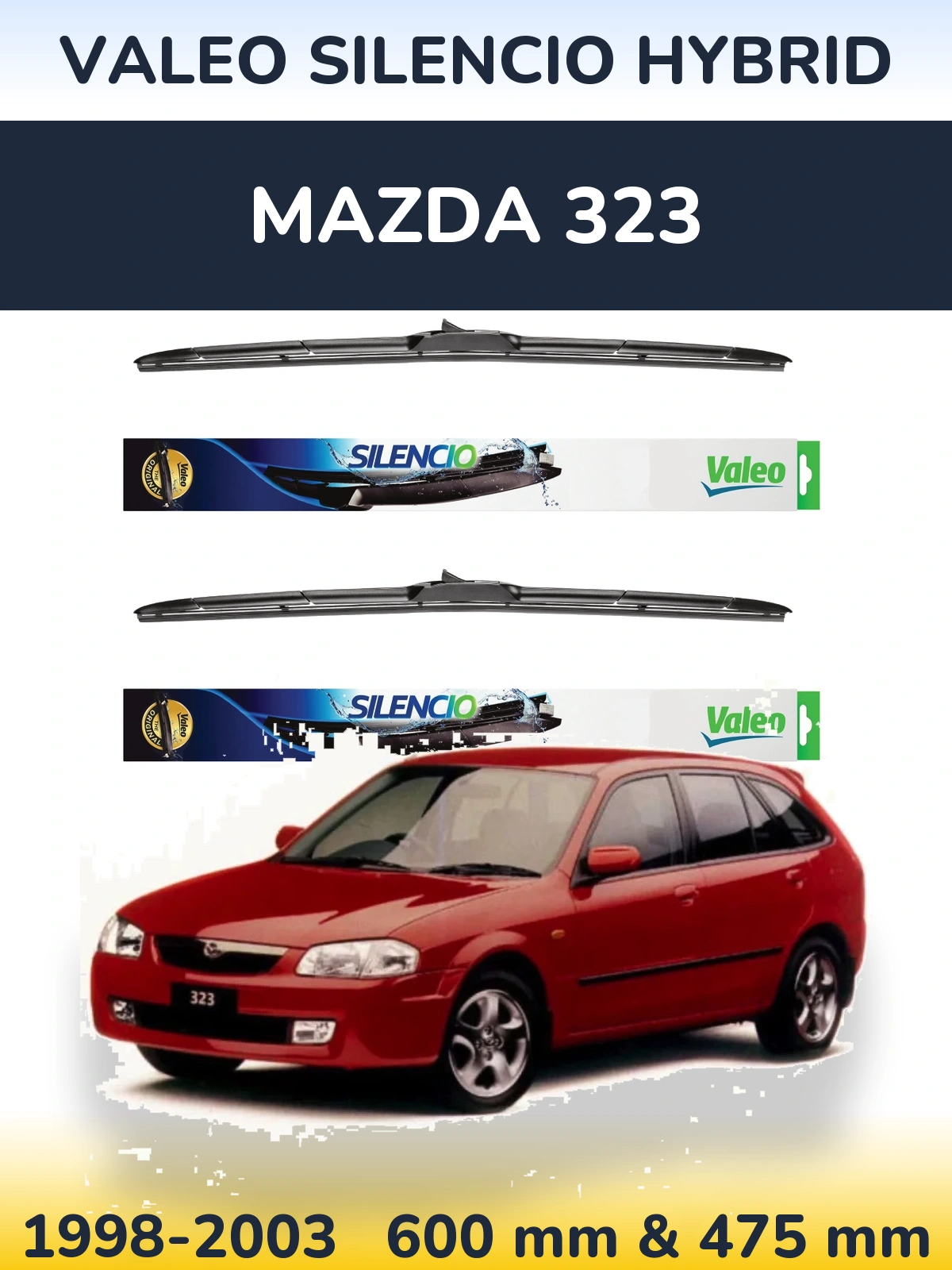 Ștergătoare Valeo Silencio Hybrid pentru Mazda 323