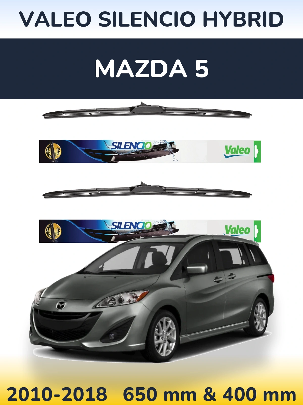 Ștergătoare Valeo Silencio Hybrid pentru Mazda 5