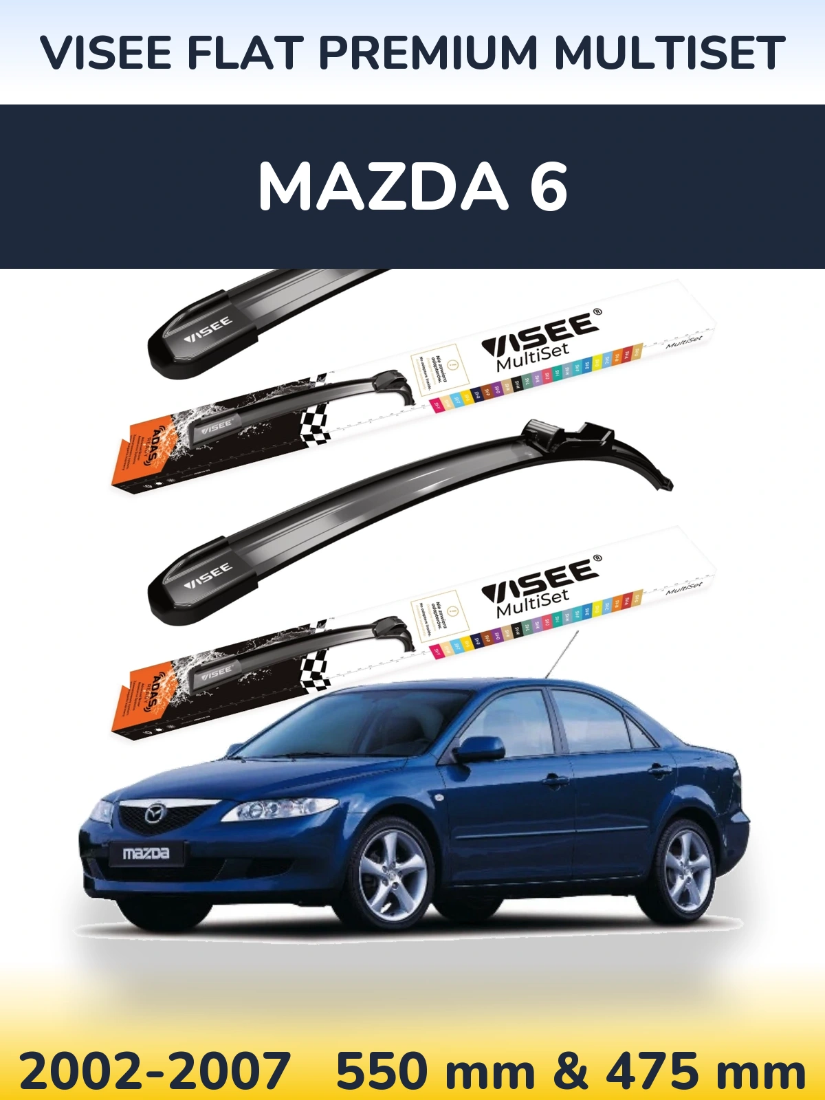 Ștergătoare VISEE FLAT PREMIUM MultiSet pentru Mazda 6