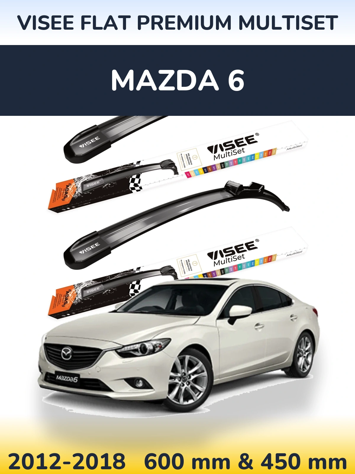 Ștergătoare VISEE FLAT PREMIUM MultiSet pentru Mazda 6