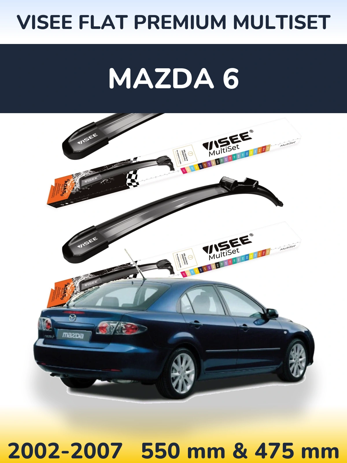 Ștergătoare VISEE FLAT PREMIUM MultiSet pentru Mazda 6