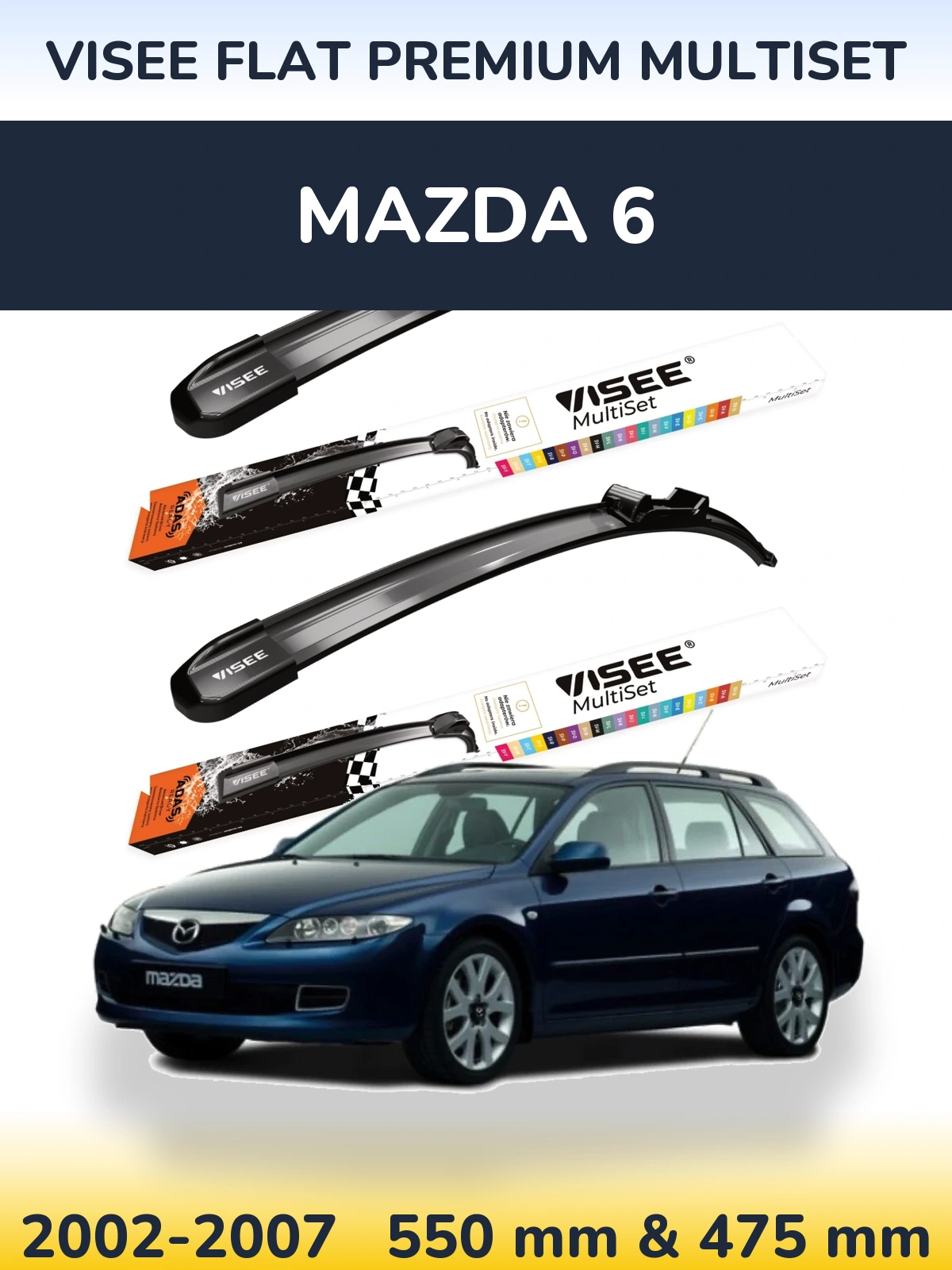 Ștergătoare VISEE FLAT PREMIUM MultiSet pentru Mazda 6